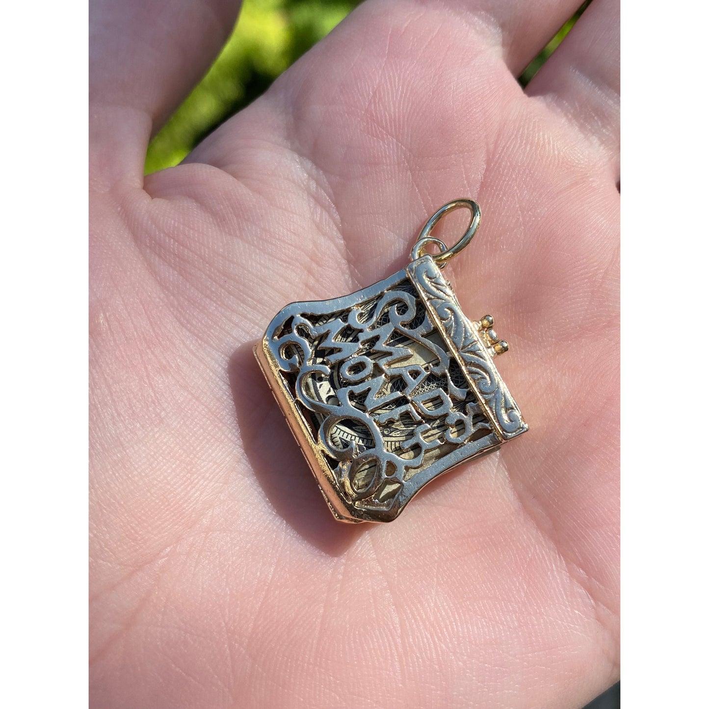 Vintage Solid 14k Yellow Gold Mad Money Purse Charm