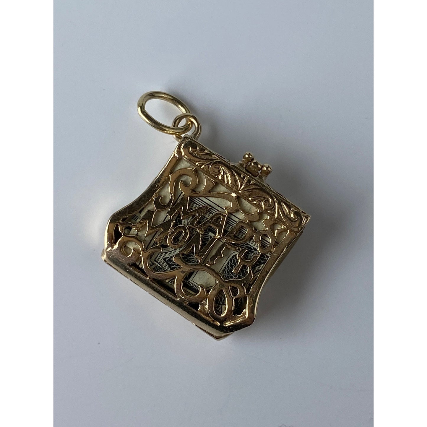 Vintage Solid 14k Yellow Gold Mad Money Purse Charm
