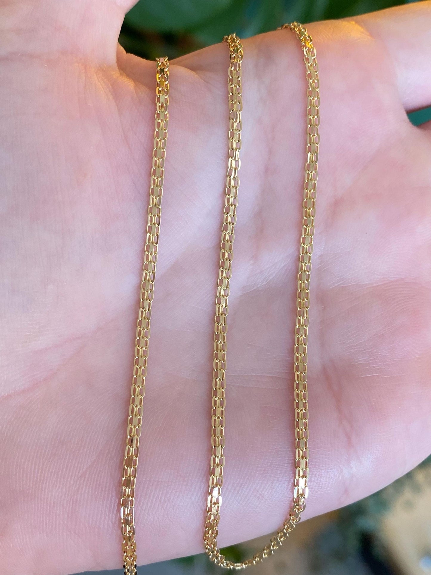 Vintage Solid 14k Yellow Gold Bismark Chain Necklace - 19.75 inches