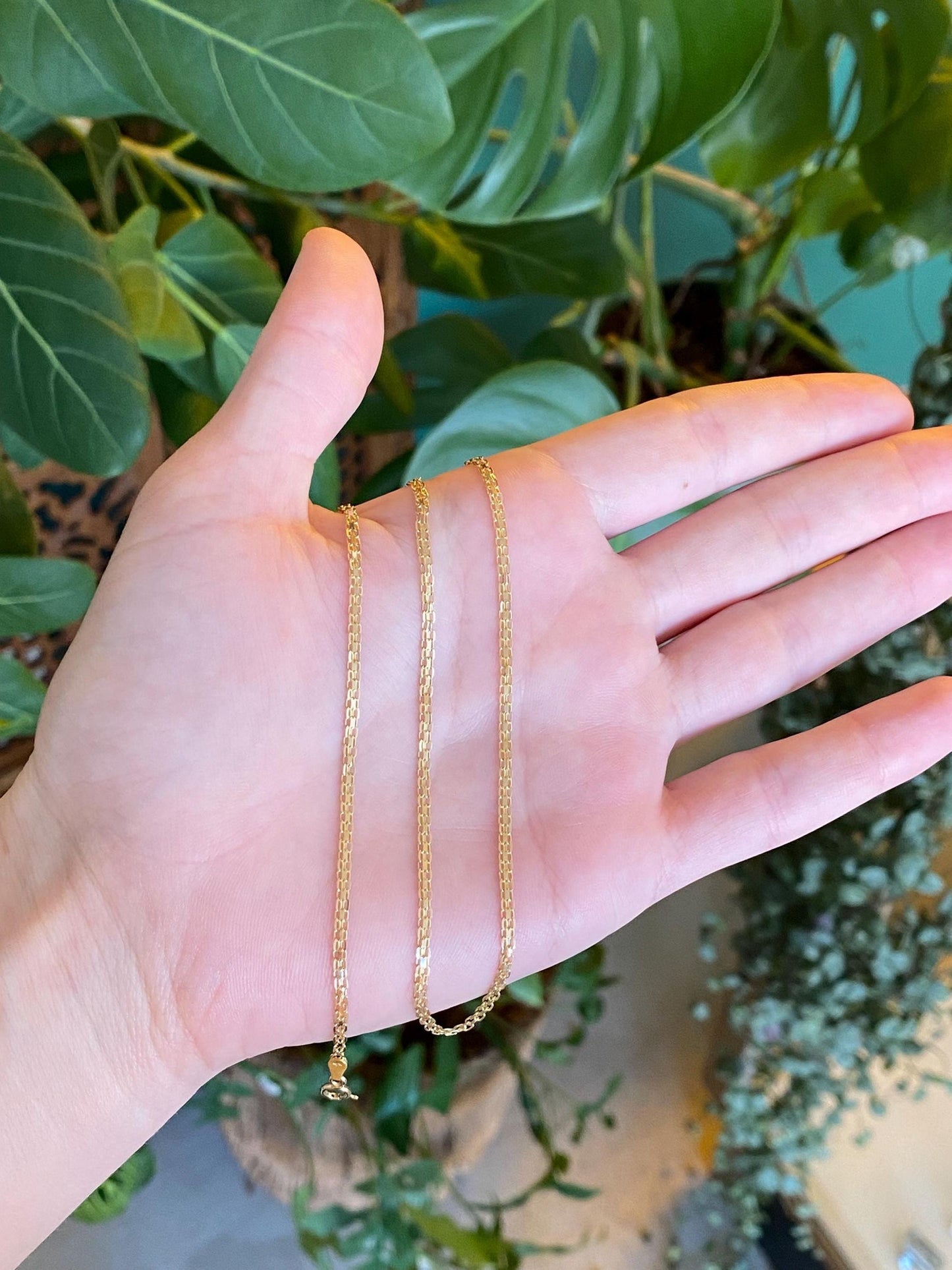 Vintage Solid 14k Yellow Gold Bismark Chain Necklace - 19.75 inches