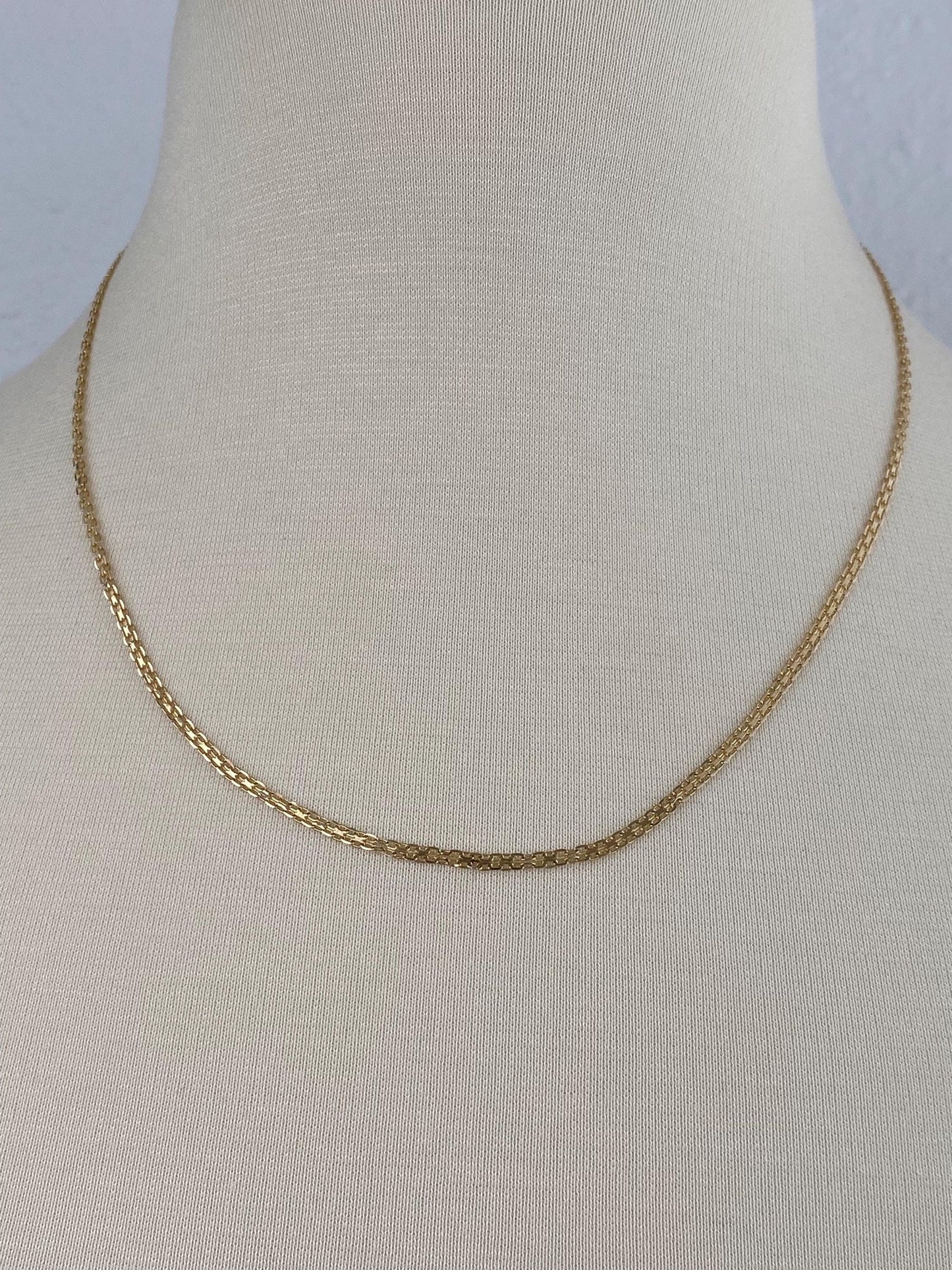 Vintage Solid 14k Yellow Gold Bismark Chain Necklace - 19.75 inches