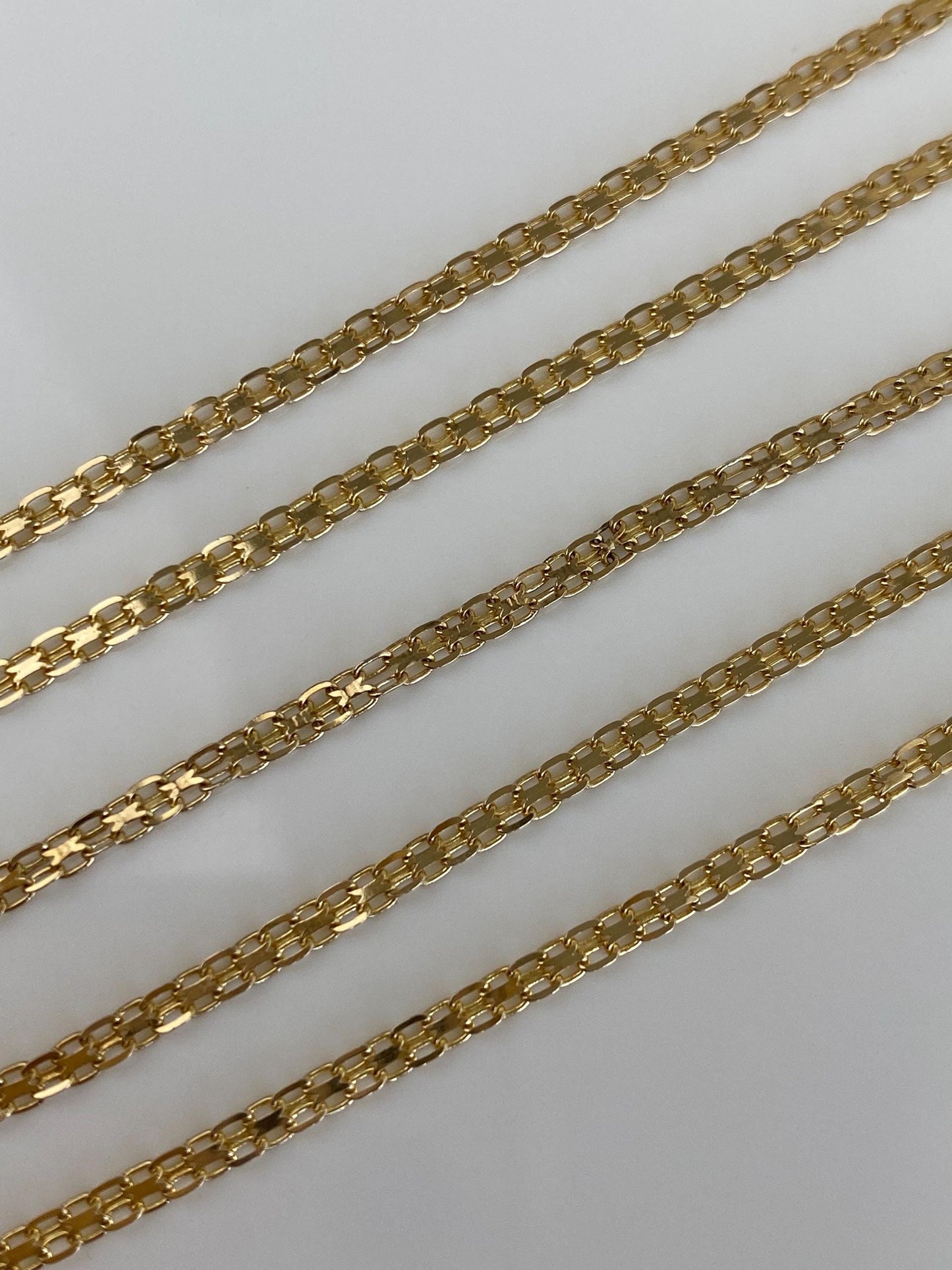 Vintage Solid 14k Yellow Gold Bismark Chain Necklace - 19.75 inches
