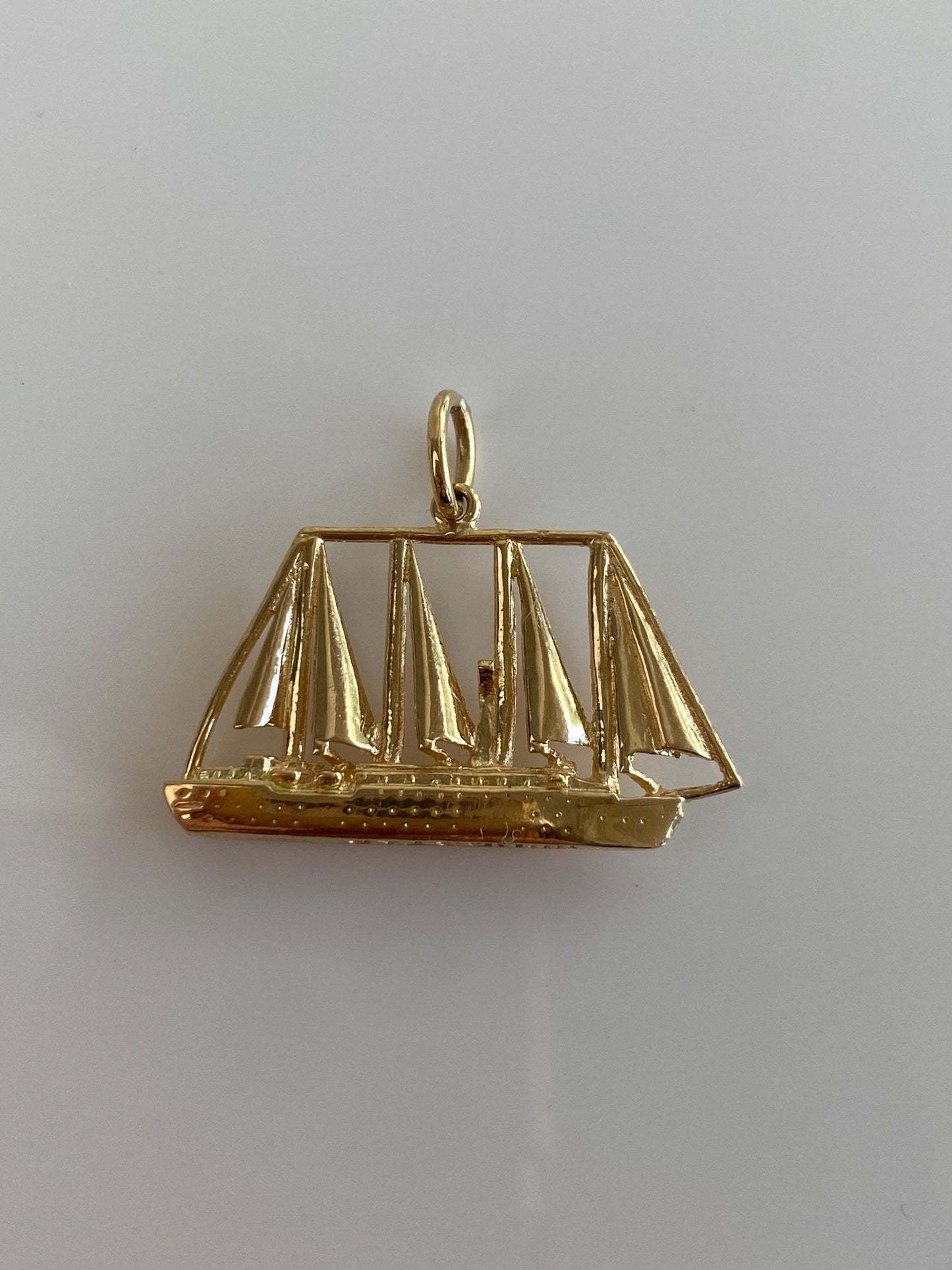 Vintage Solid 14k Yellow Gold Windstar Sailboat Charm