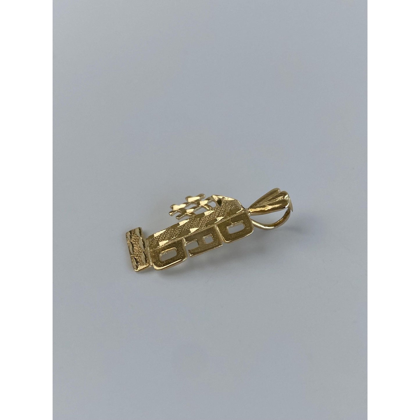 Vintage Solid 14k Yellow Gold Diamond Cut '#1 Dad' Charm