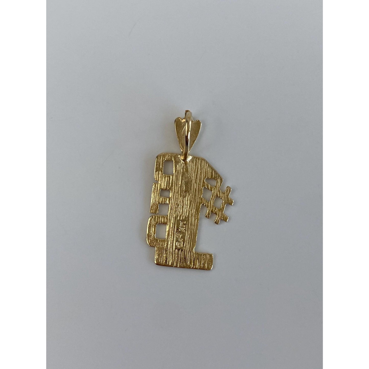 Vintage Solid 14k Yellow Gold Diamond Cut '#1 Dad' Charm