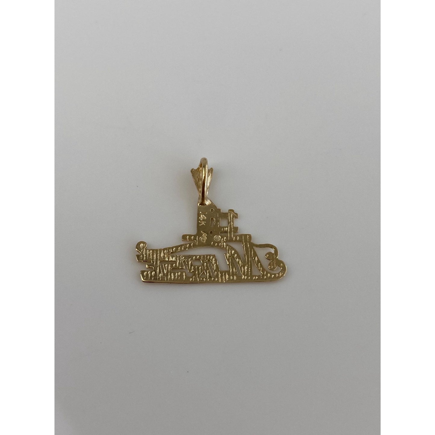 Vintage Solid 14k Yellow Gold Diamond Cut #1 Nurse Charm