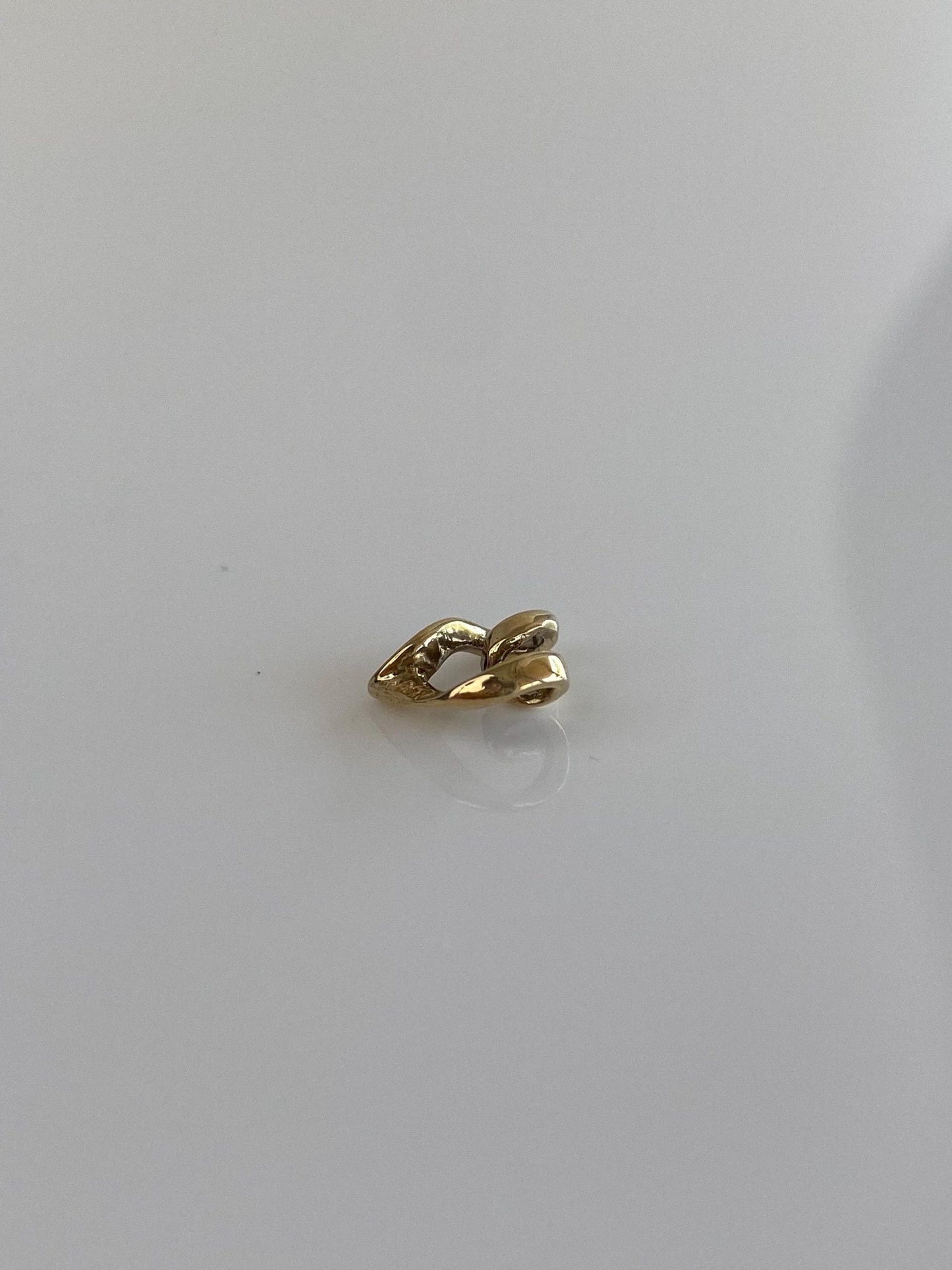 Solid 14k Yellow Gold Open Heart Slide Charm