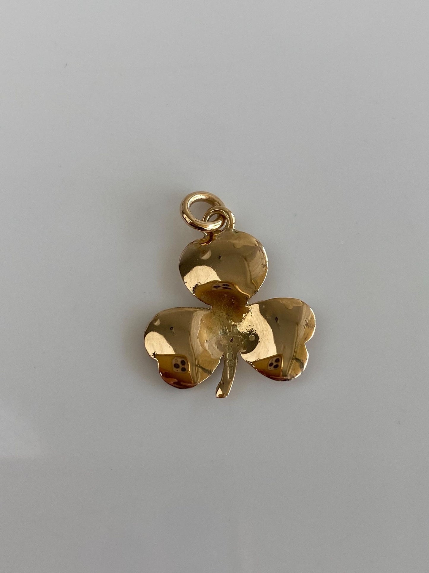 Vintage Solid 14k Yellow Gold Clover Charm