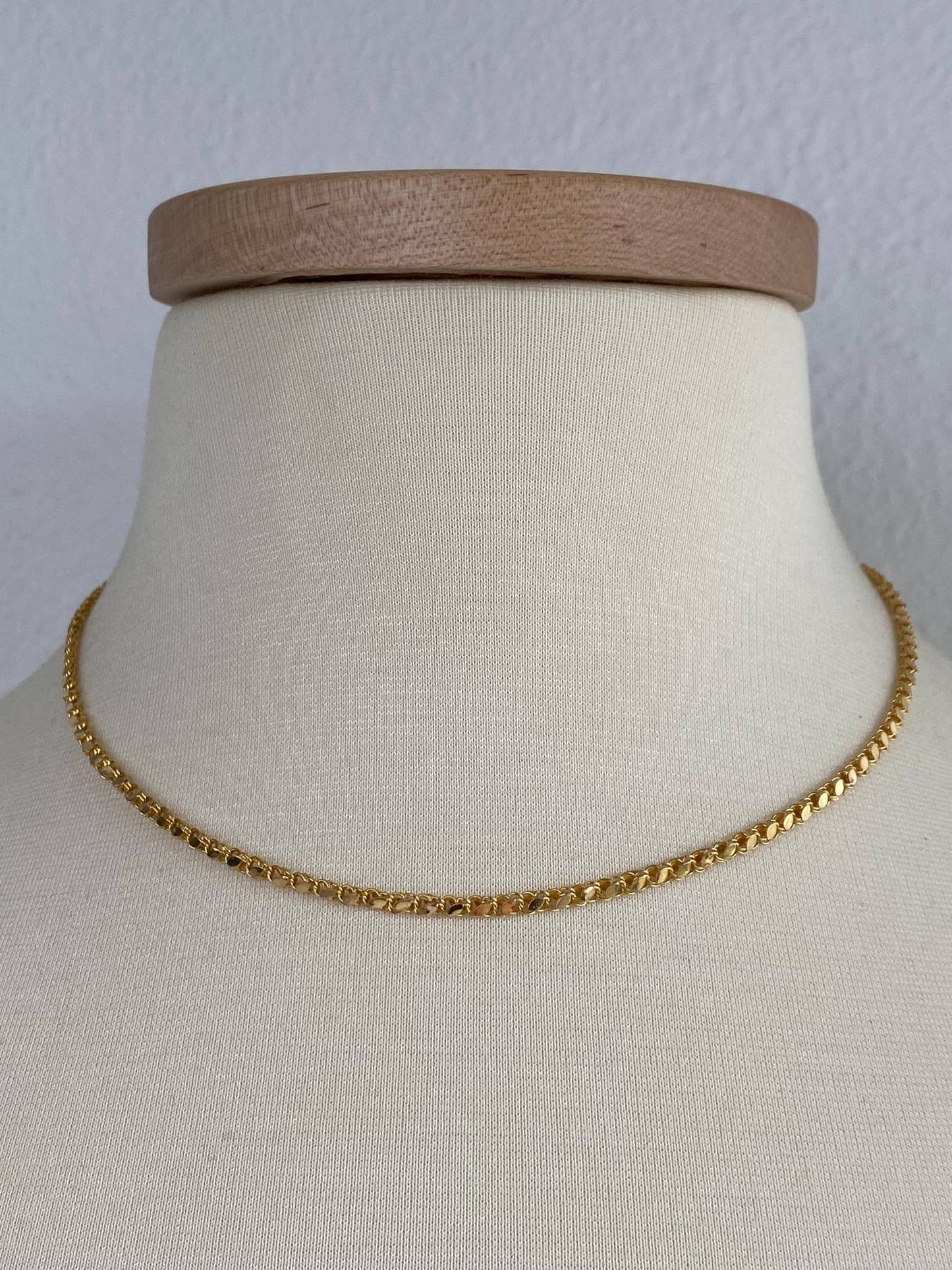 Vintage Solid 14k Yellow Gold Fancy Chain Necklace - 17.25 inches