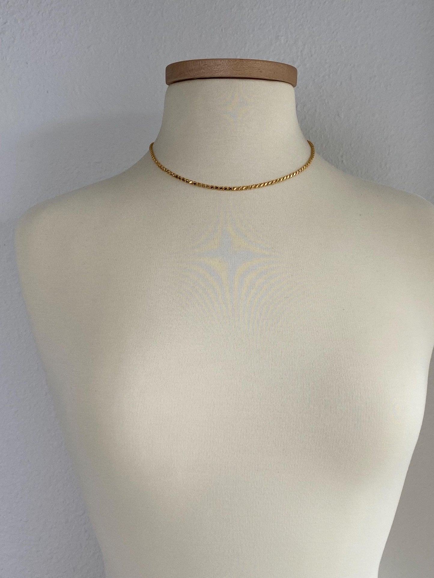 Vintage Solid 14k Yellow Gold Fancy Chain Necklace - 17.25 inches