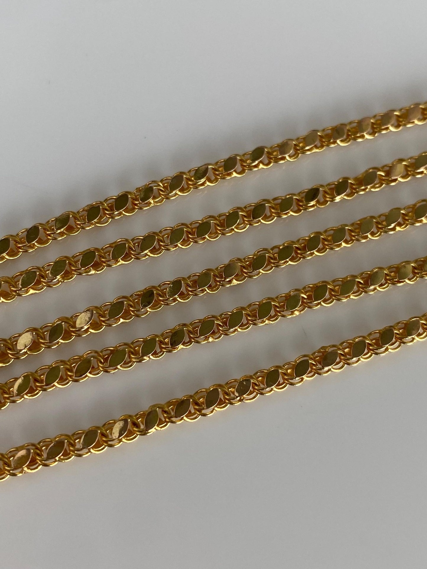 Vintage Solid 14k Yellow Gold Fancy Chain Necklace - 17.25 inches