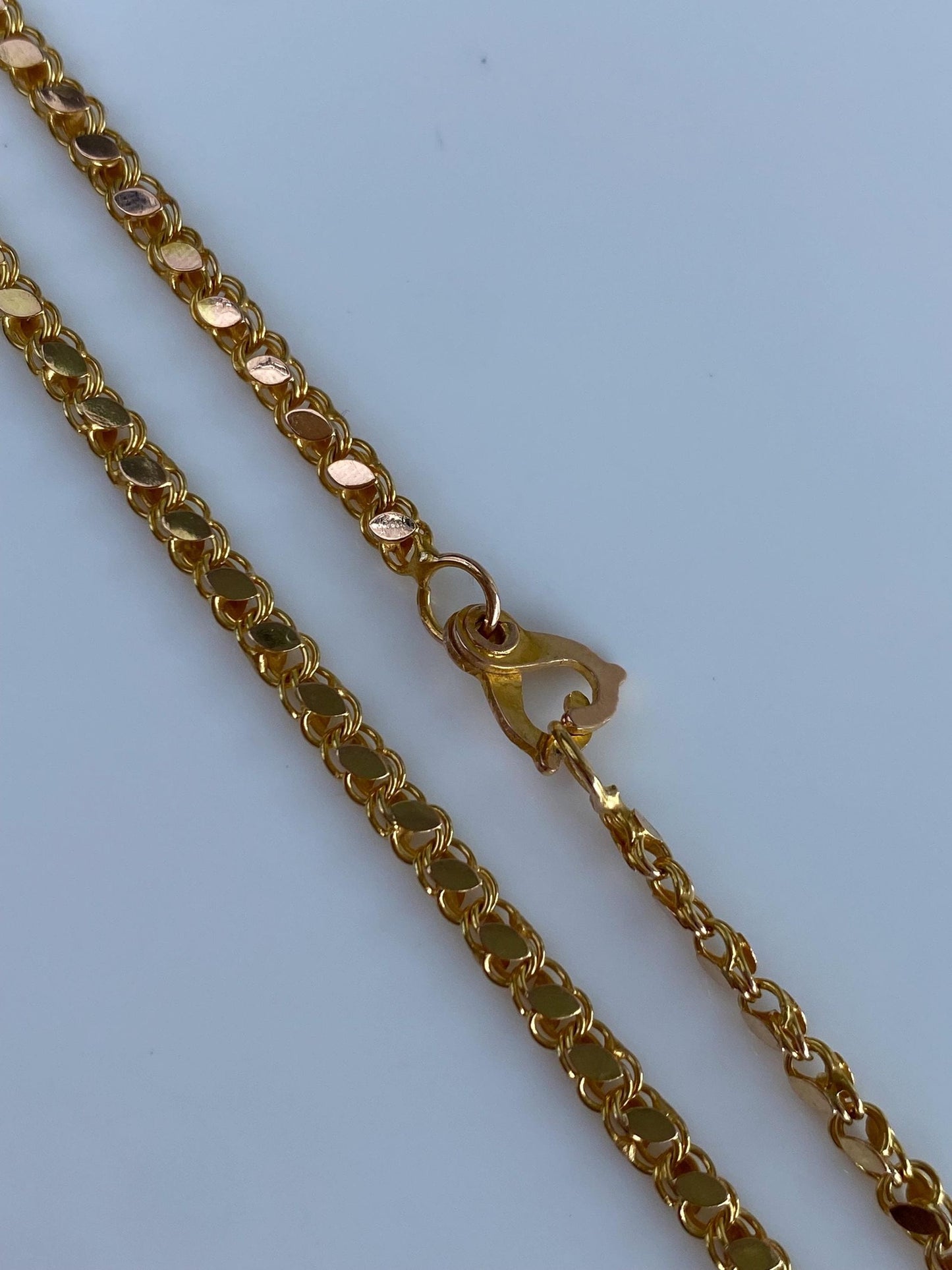 Vintage Solid 14k Yellow Gold Fancy Chain Necklace - 17.25 inches
