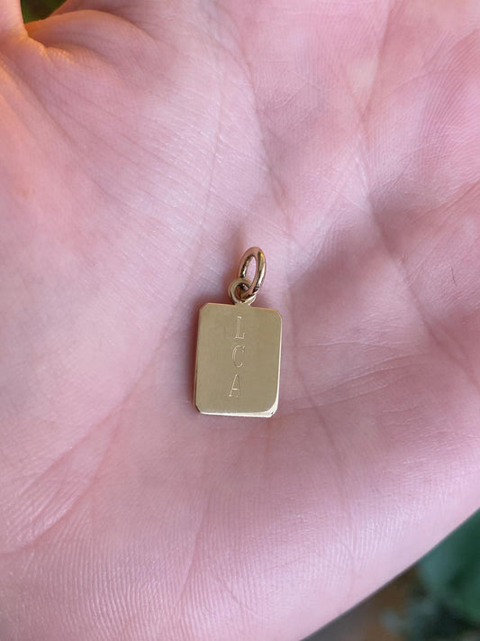 Vintage Solid 12k Yellow Gold Initial LCA Charm