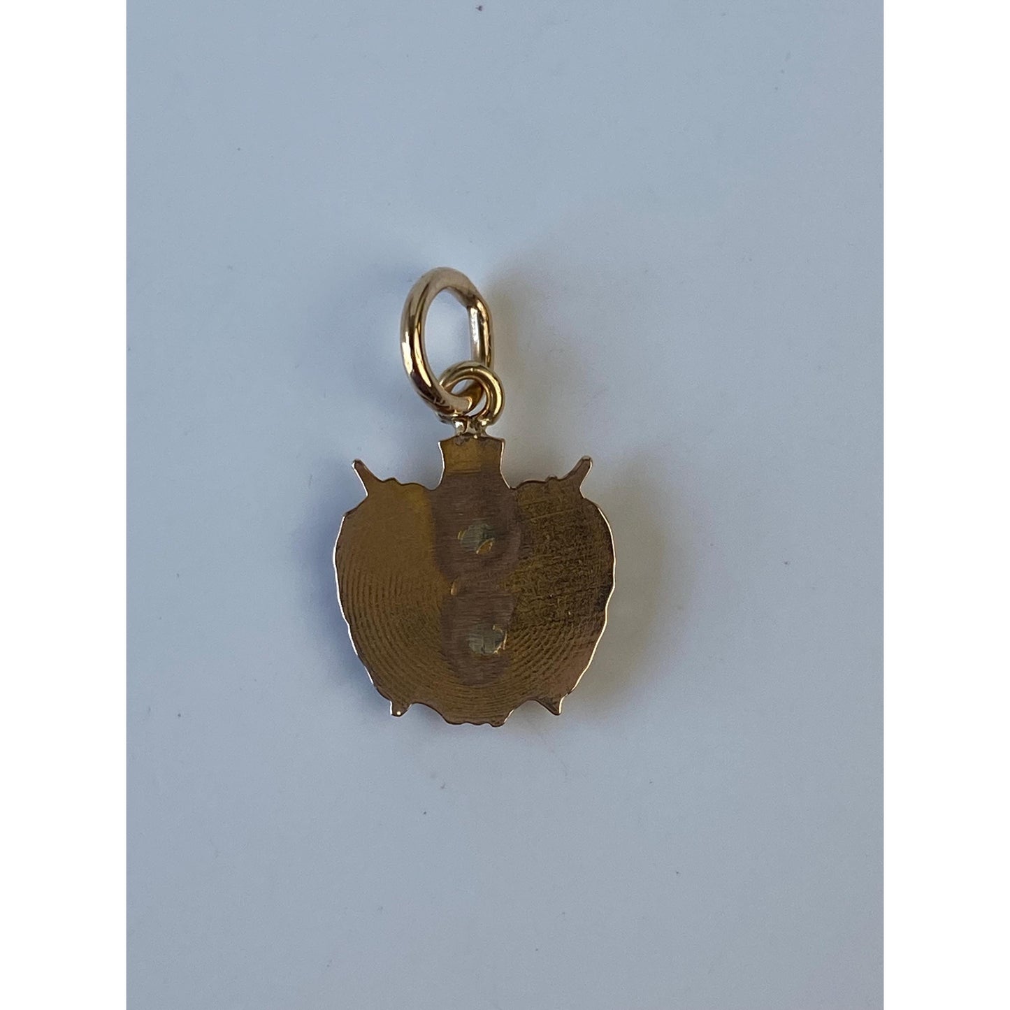Vintage Solid 10k Yellow Gold Enamel Seed Pearl Shield Charm