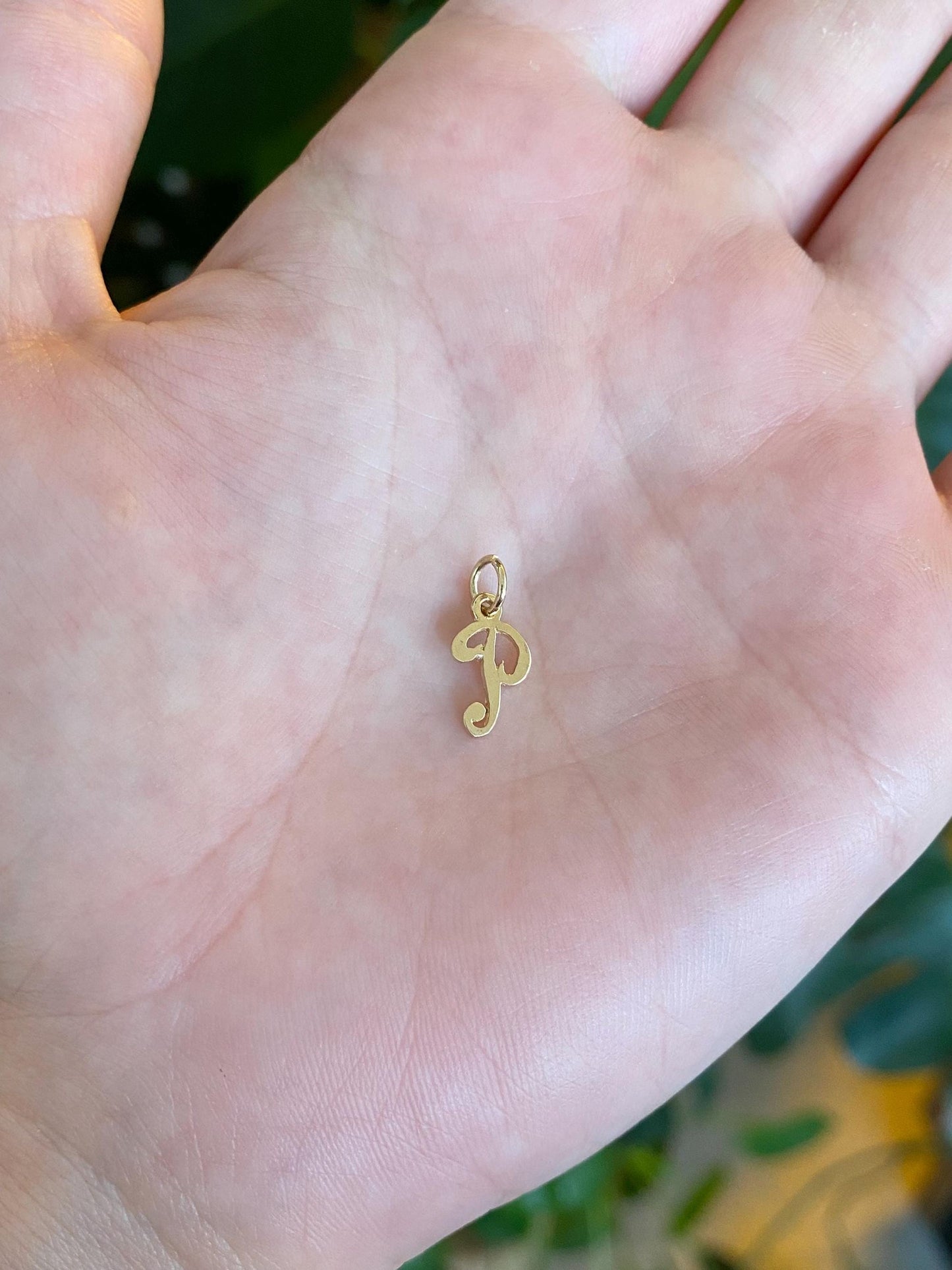 Vintage Solid 14k Yellow Gold Initial 'P' Charm