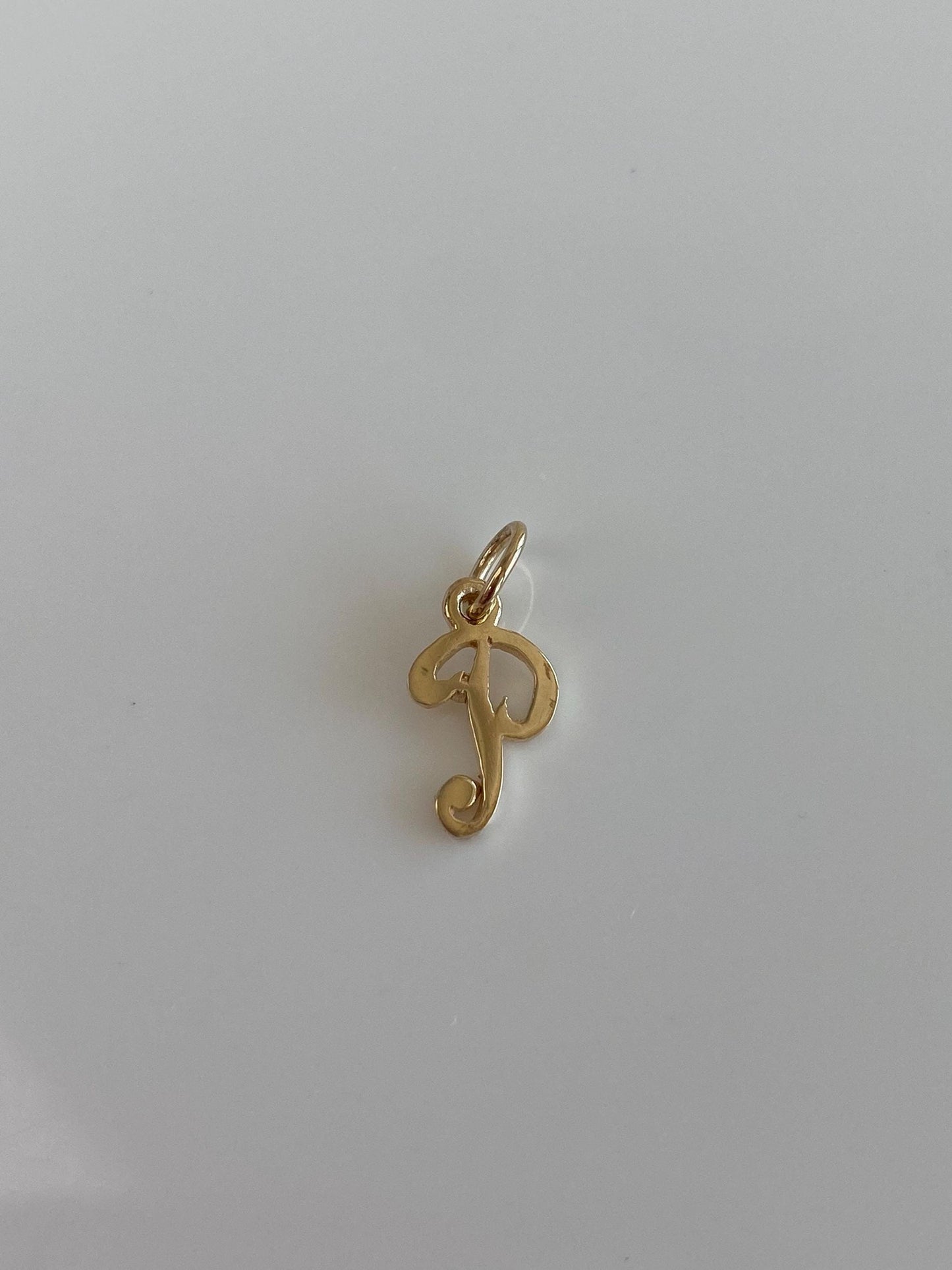 Vintage Solid 14k Yellow Gold Initial 'P' Charm