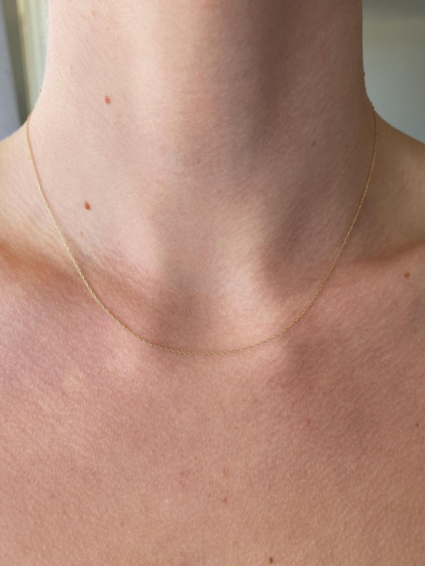 Vintage Solid 10k Yellow Gold Dainty Chain Necklace - 16.5 inches