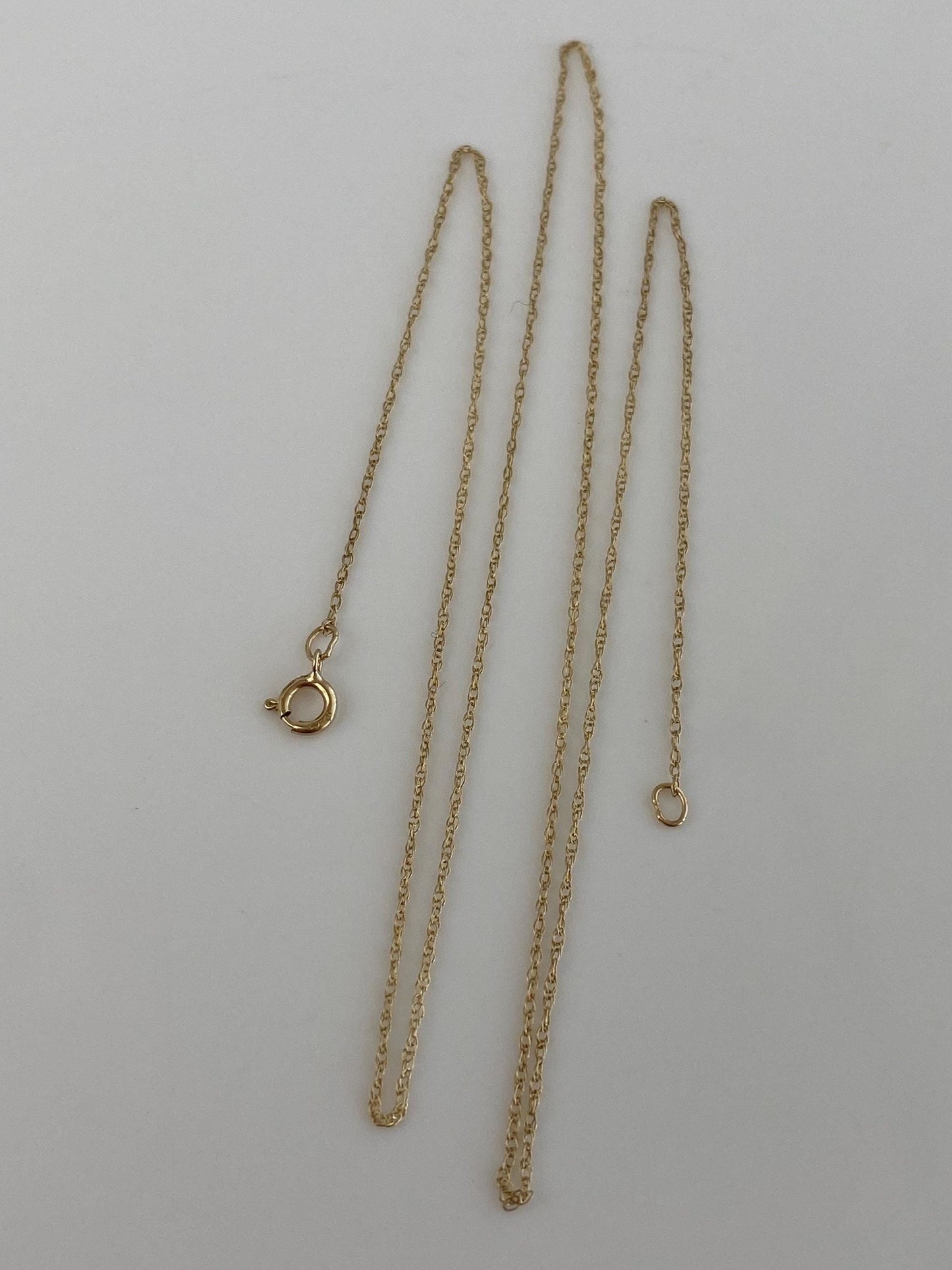 Vintage Solid 10k Yellow Gold Dainty Chain Necklace - 16.5 inches