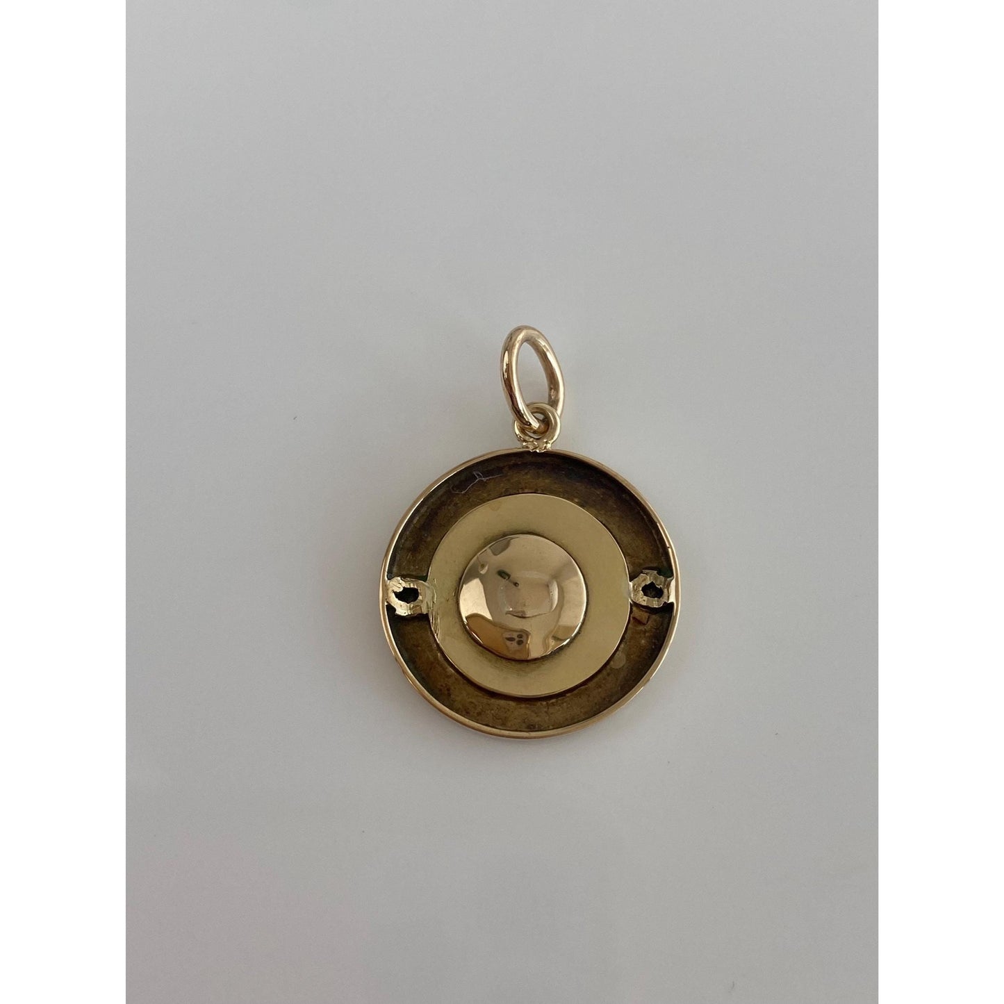 Vintage Solid 14k Yellow Gold Black Enamel Initial 'P' Cufflink Conversion Charm