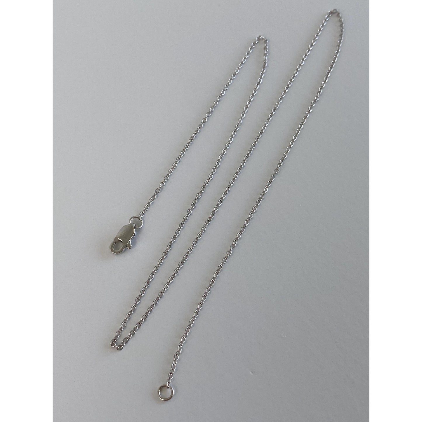 Vintage Solid 14k White Gold Cable Link Chain Necklace - 15.5 inches