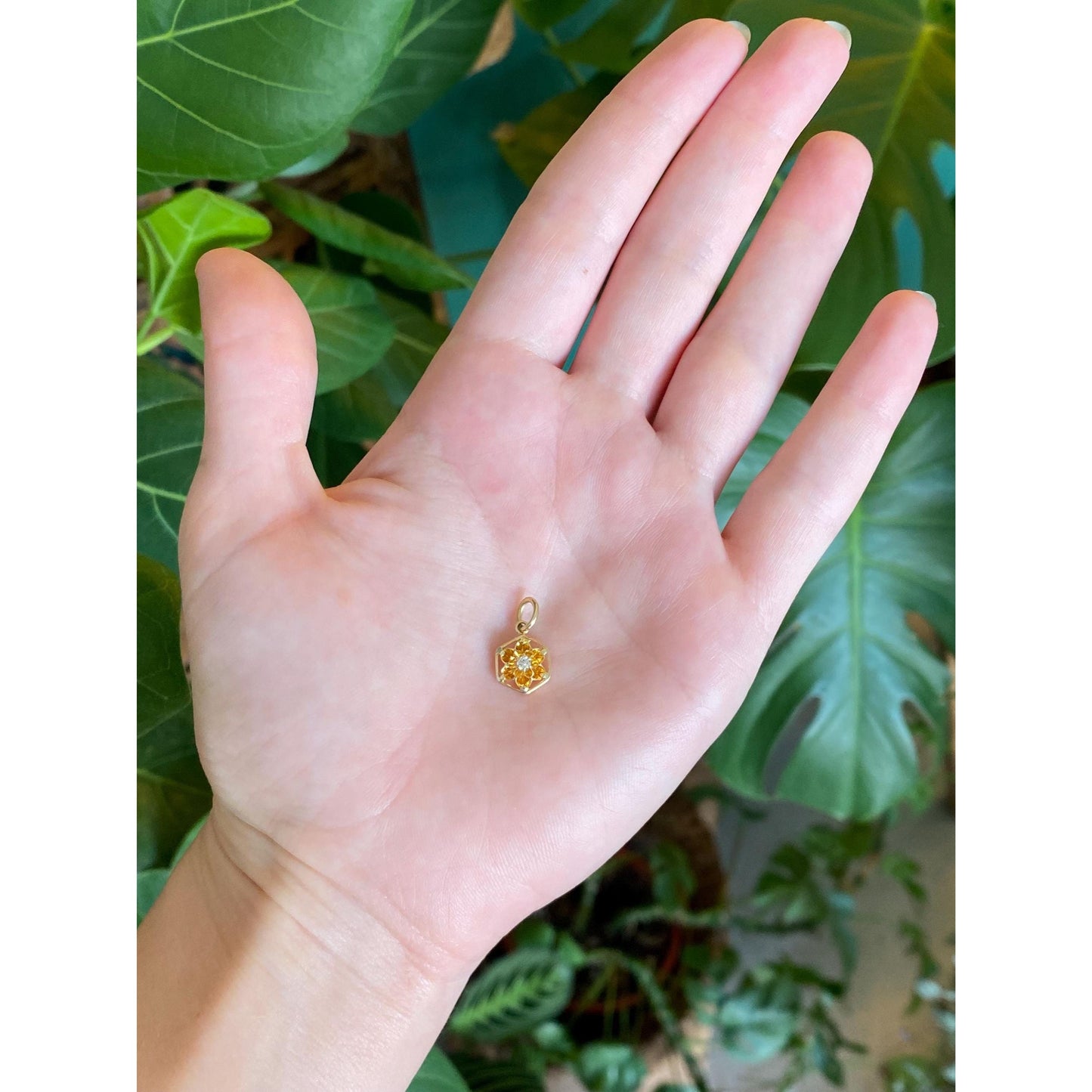 Solid 14k Yellow Gold Diamond Stick Pin Conversion Charm