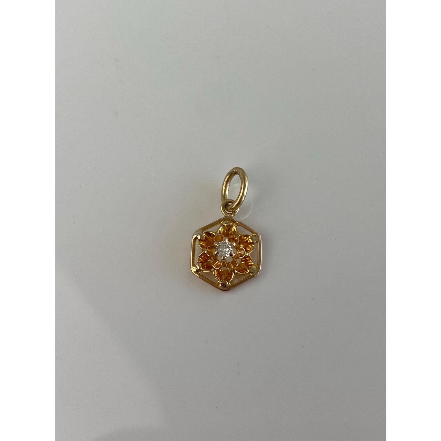 Solid 14k Yellow Gold Diamond Stick Pin Conversion Charm
