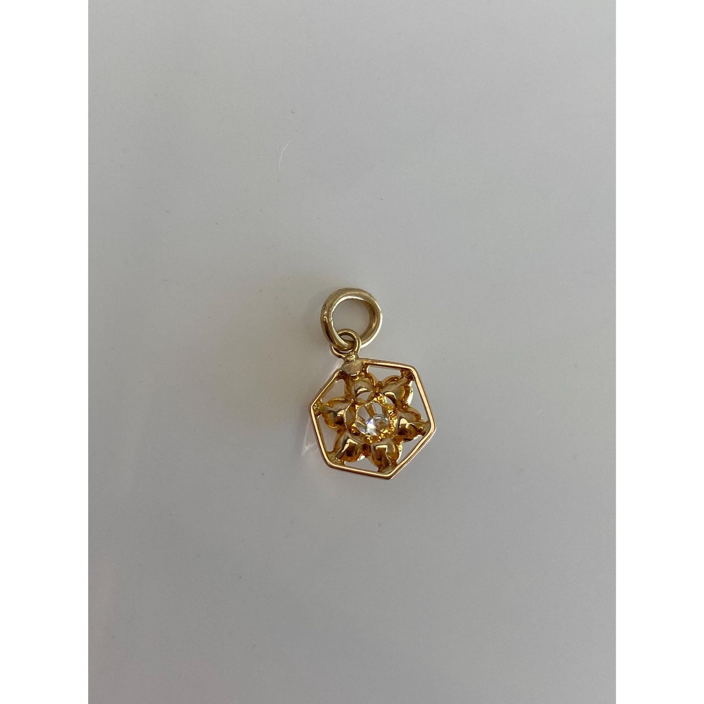 Solid 14k Yellow Gold Diamond Stick Pin Conversion Charm