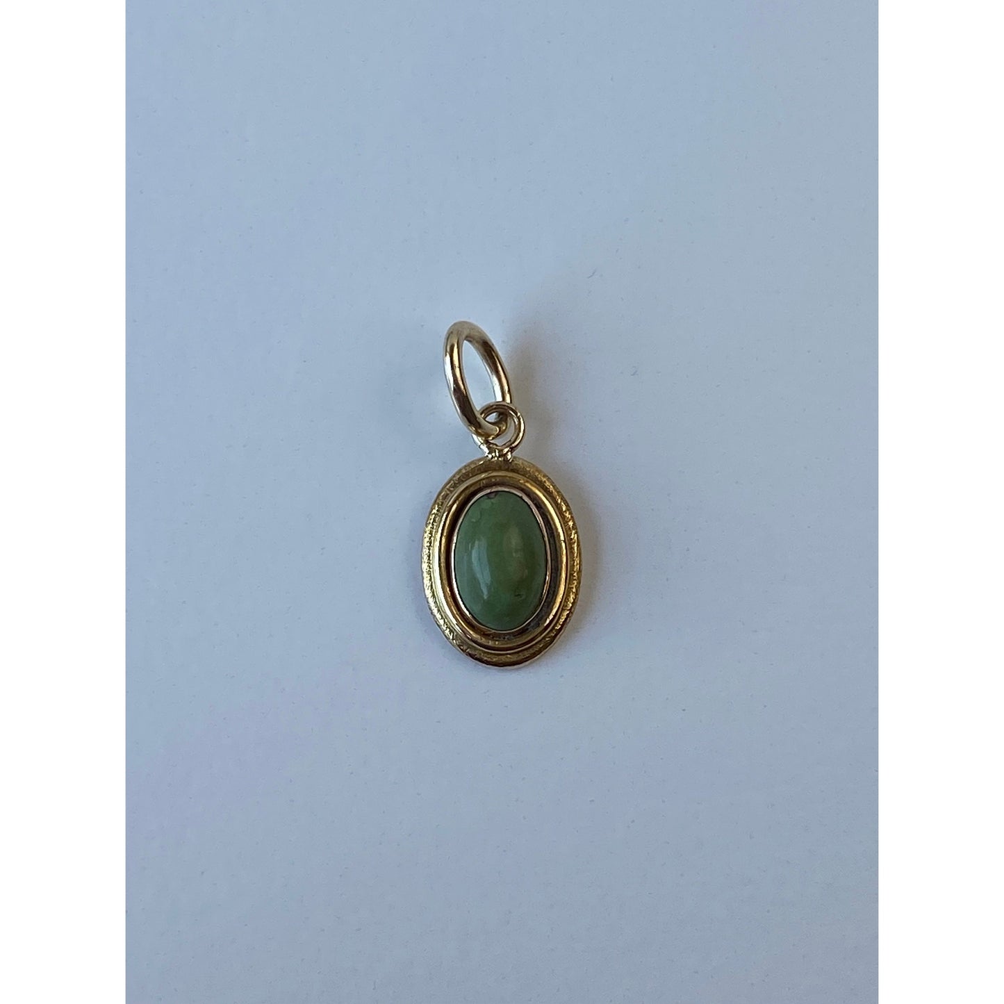 Vintage Solid 14k Yellow Gold Little Jade Charm