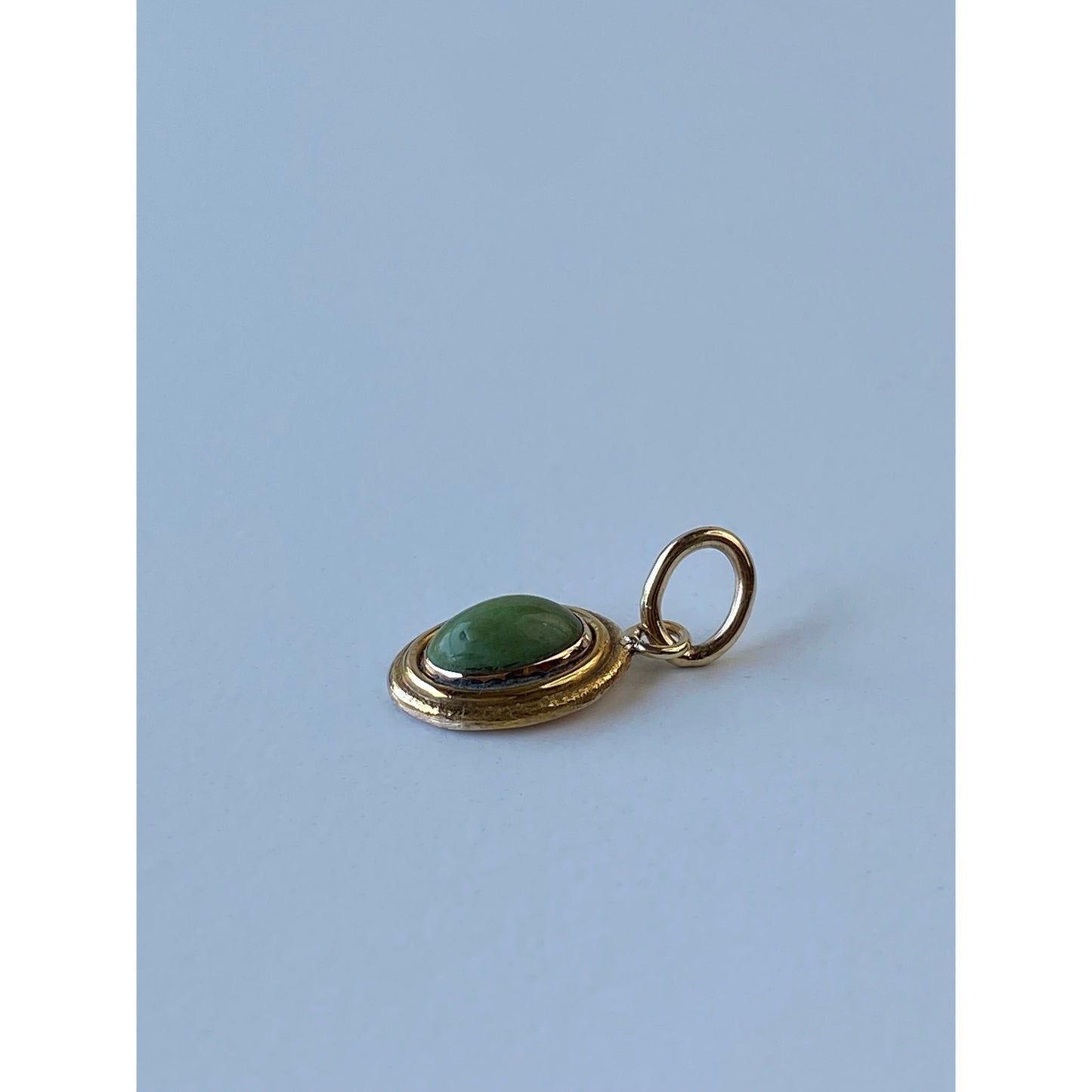 Vintage Solid 14k Yellow Gold Little Jade Charm