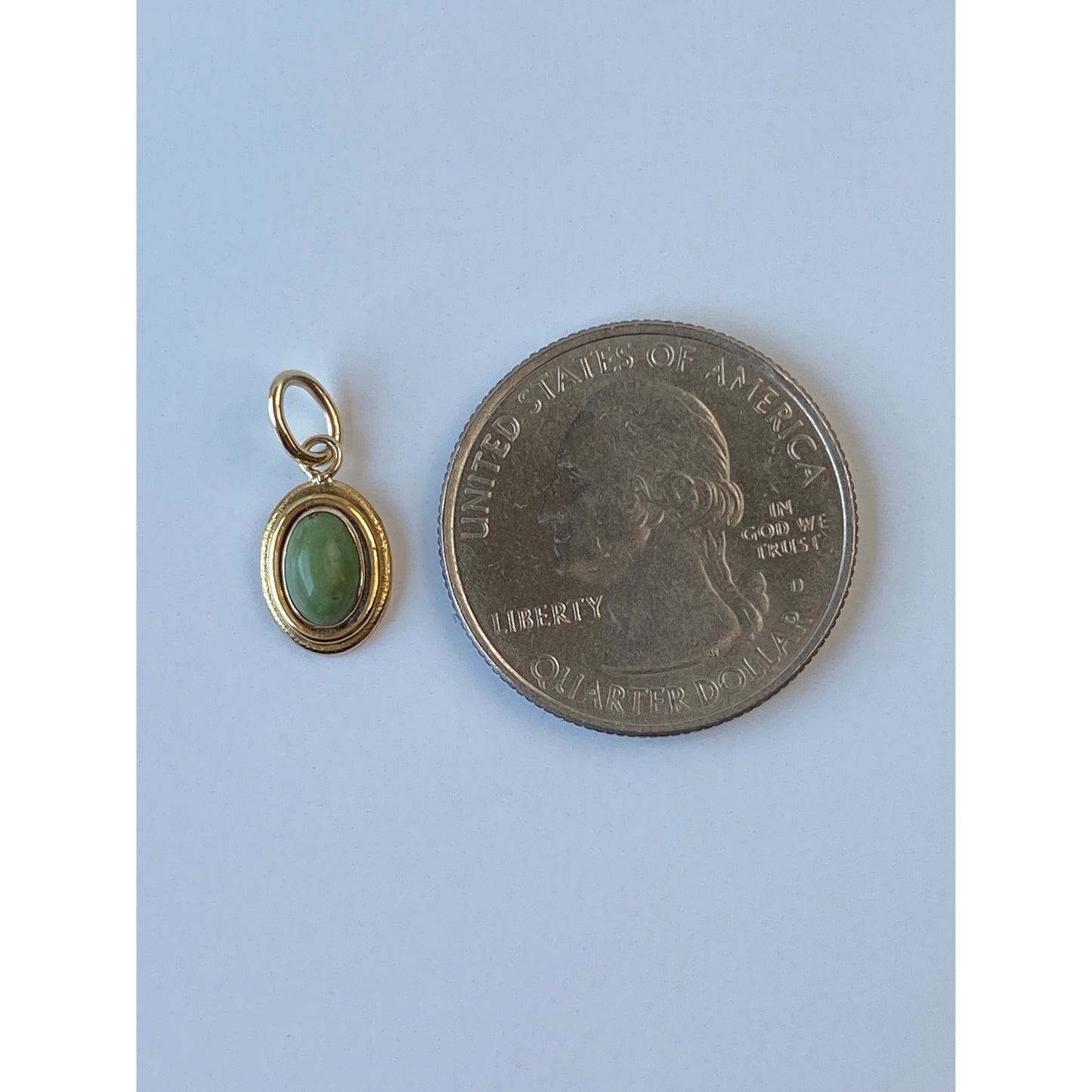 Vintage Solid 14k Yellow Gold Little Jade Charm