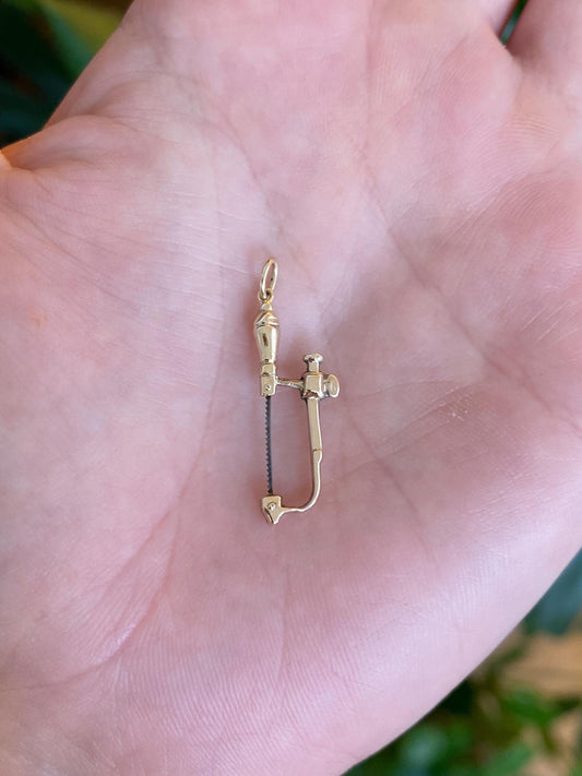 Vintage 9k Yellow Gold Jewelers' Saw Charm