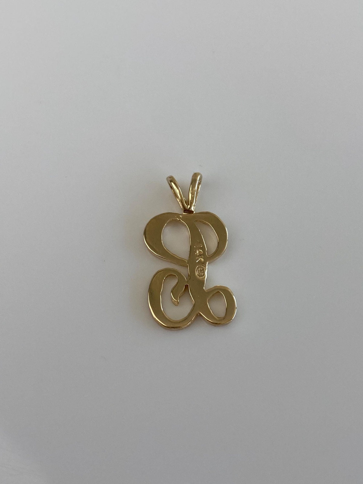 Solid 14k Yellow Gold Initial 'L' Charm