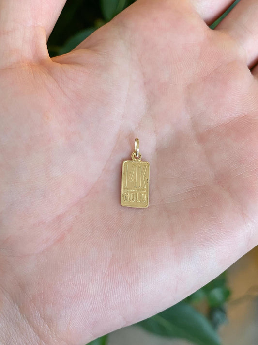 Vintage Solid 14k Yellow Gold '14k Gold' Charm