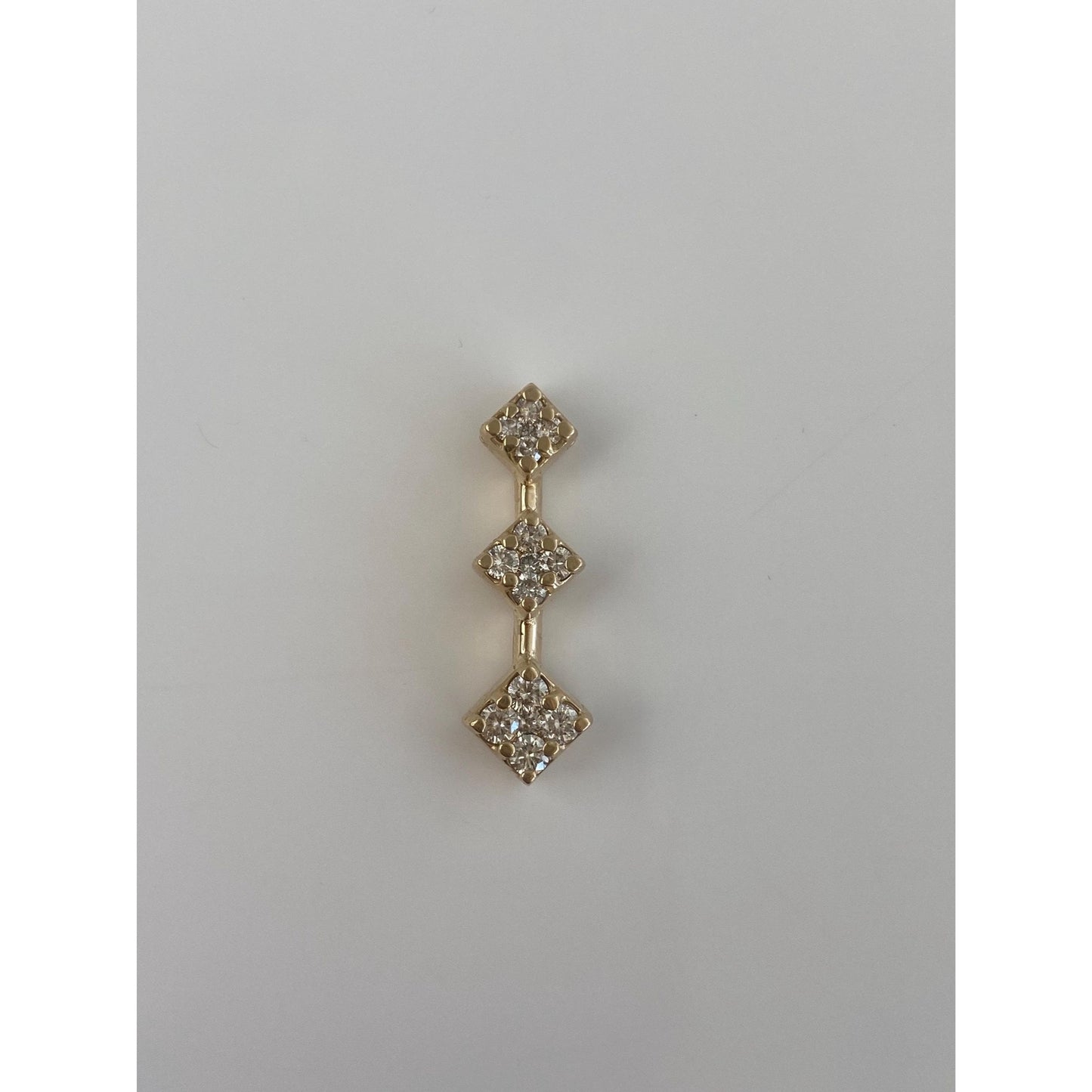 Solid 14k Yellow Gold Diamond Slide Charm