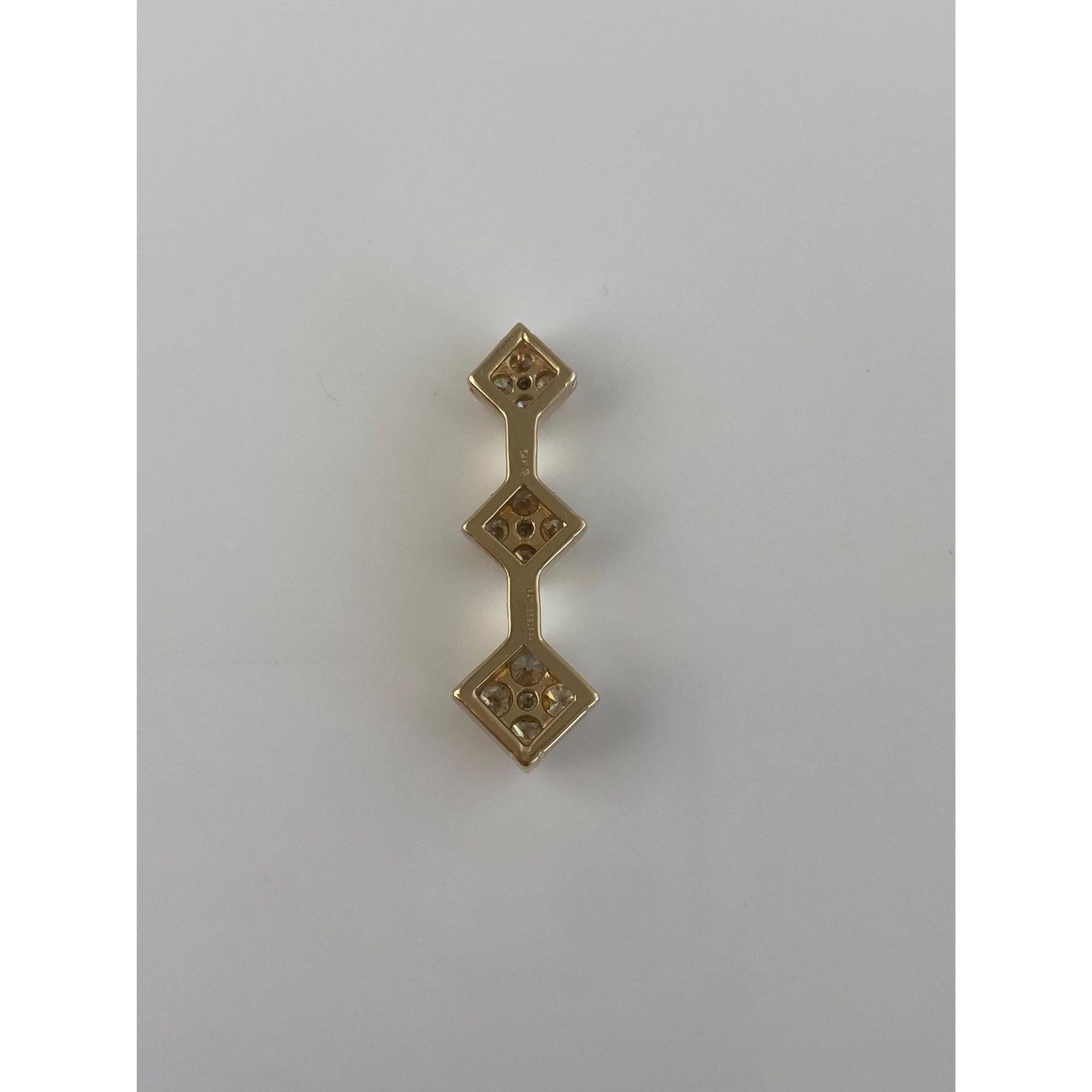 Solid 14k Yellow Gold Diamond Slide Charm