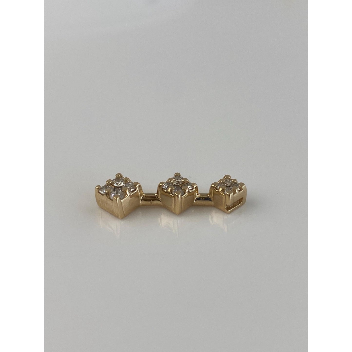 Solid 14k Yellow Gold Diamond Slide Charm