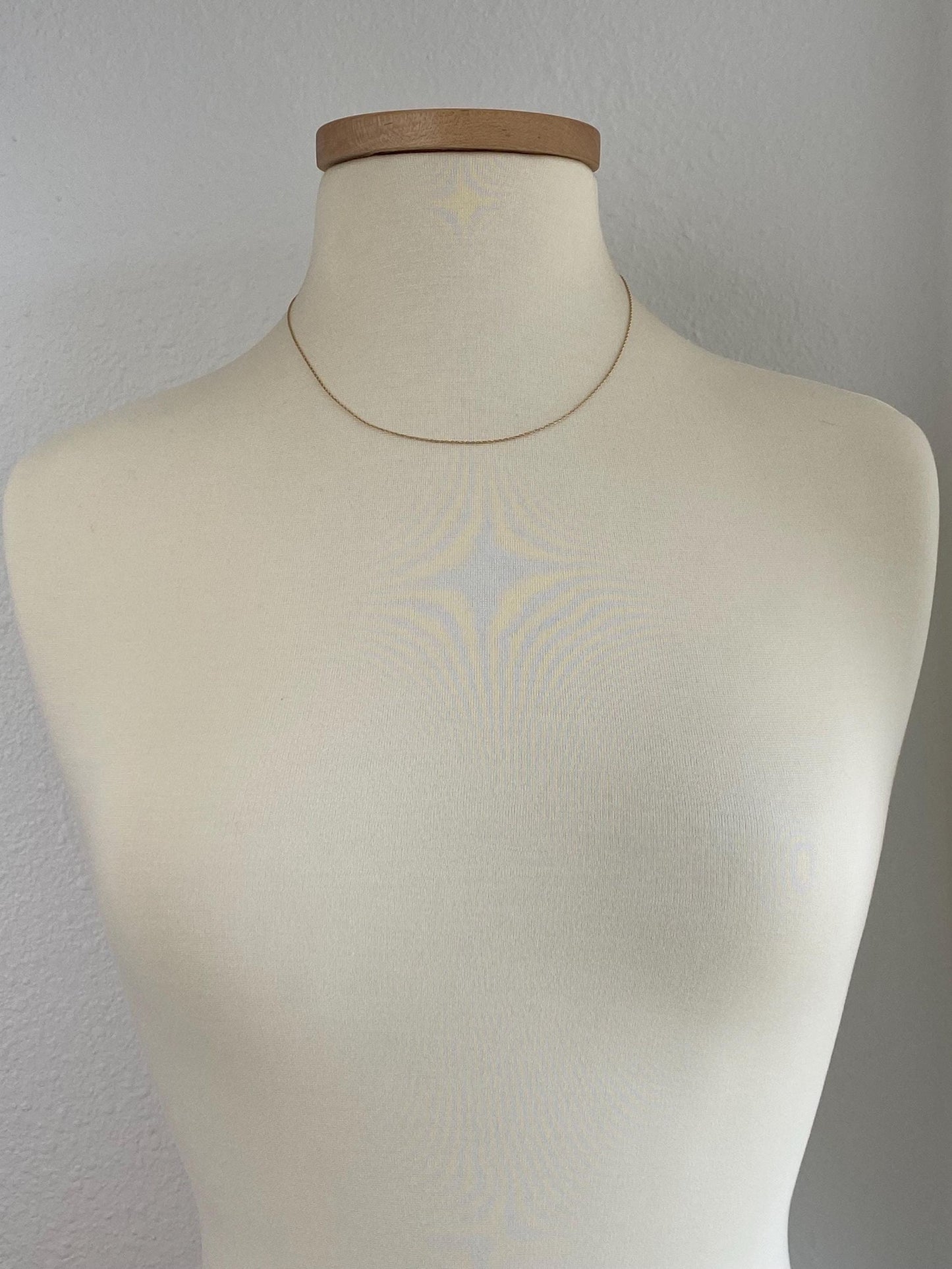 Vintage Solid 14k Yellow Gold Dainty Chain Necklace - 18 inches