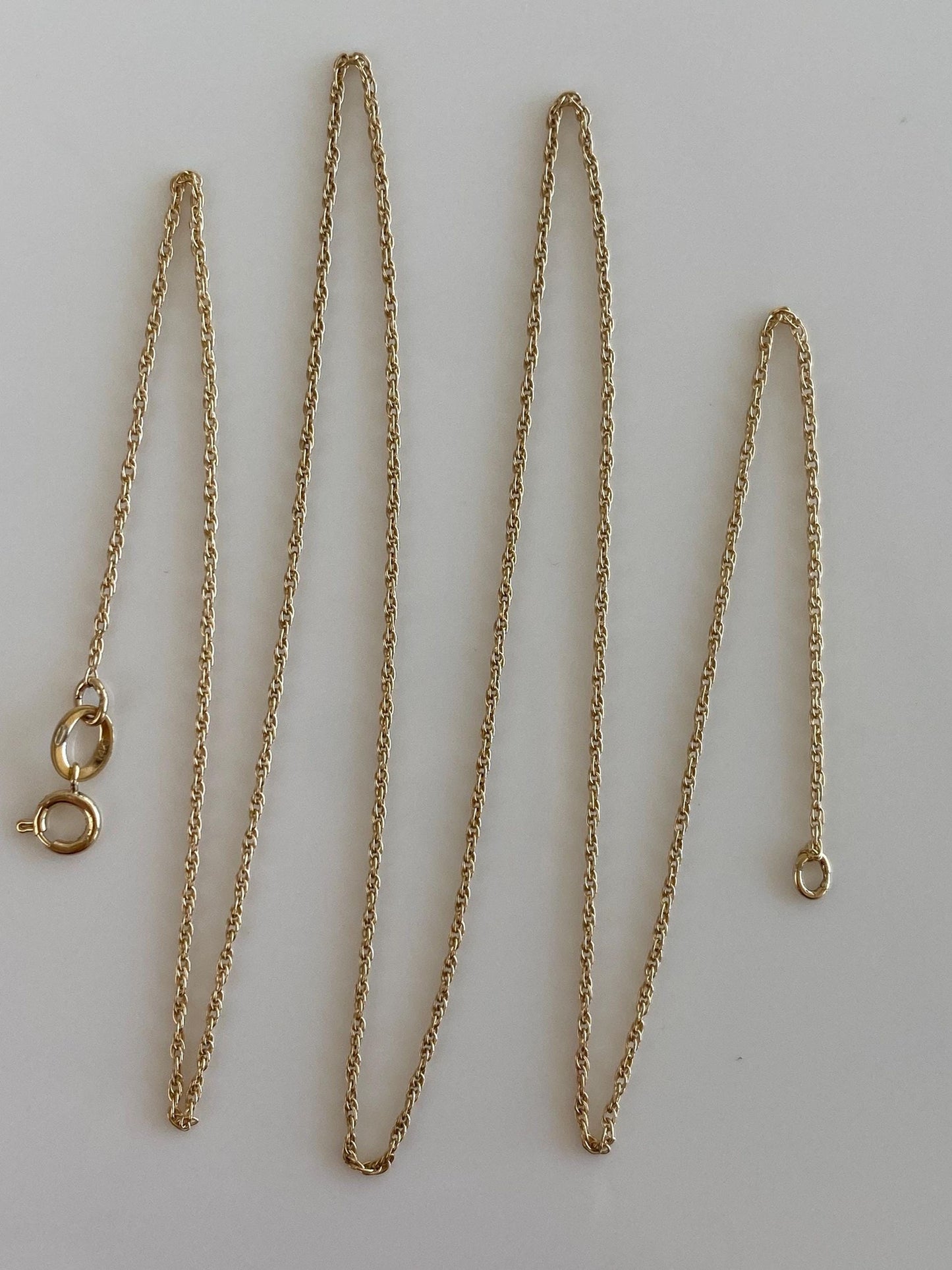 Vintage Solid 14k Yellow Gold Dainty Chain Necklace - 18 inches