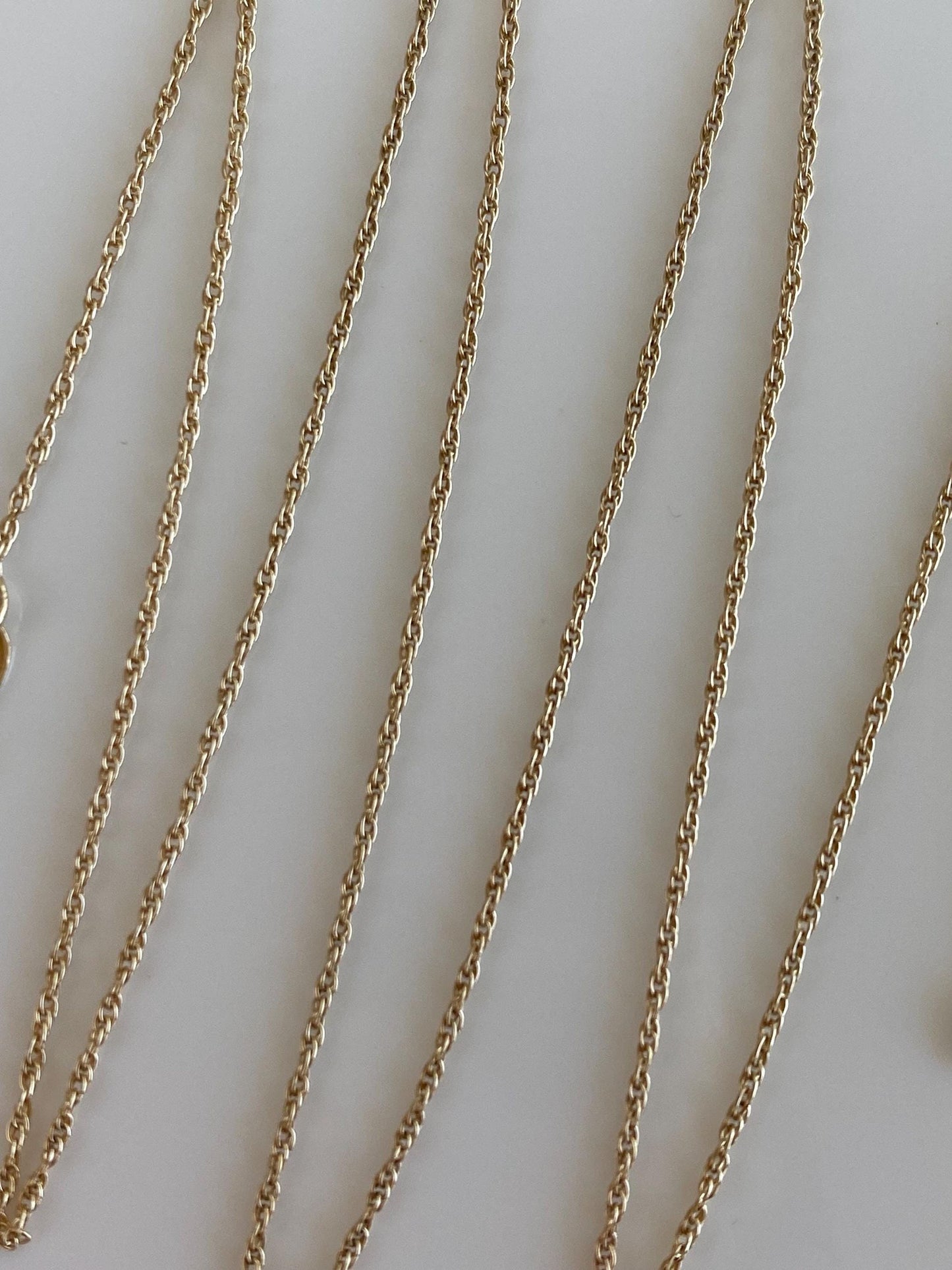 Vintage Solid 14k Yellow Gold Dainty Chain Necklace - 18 inches