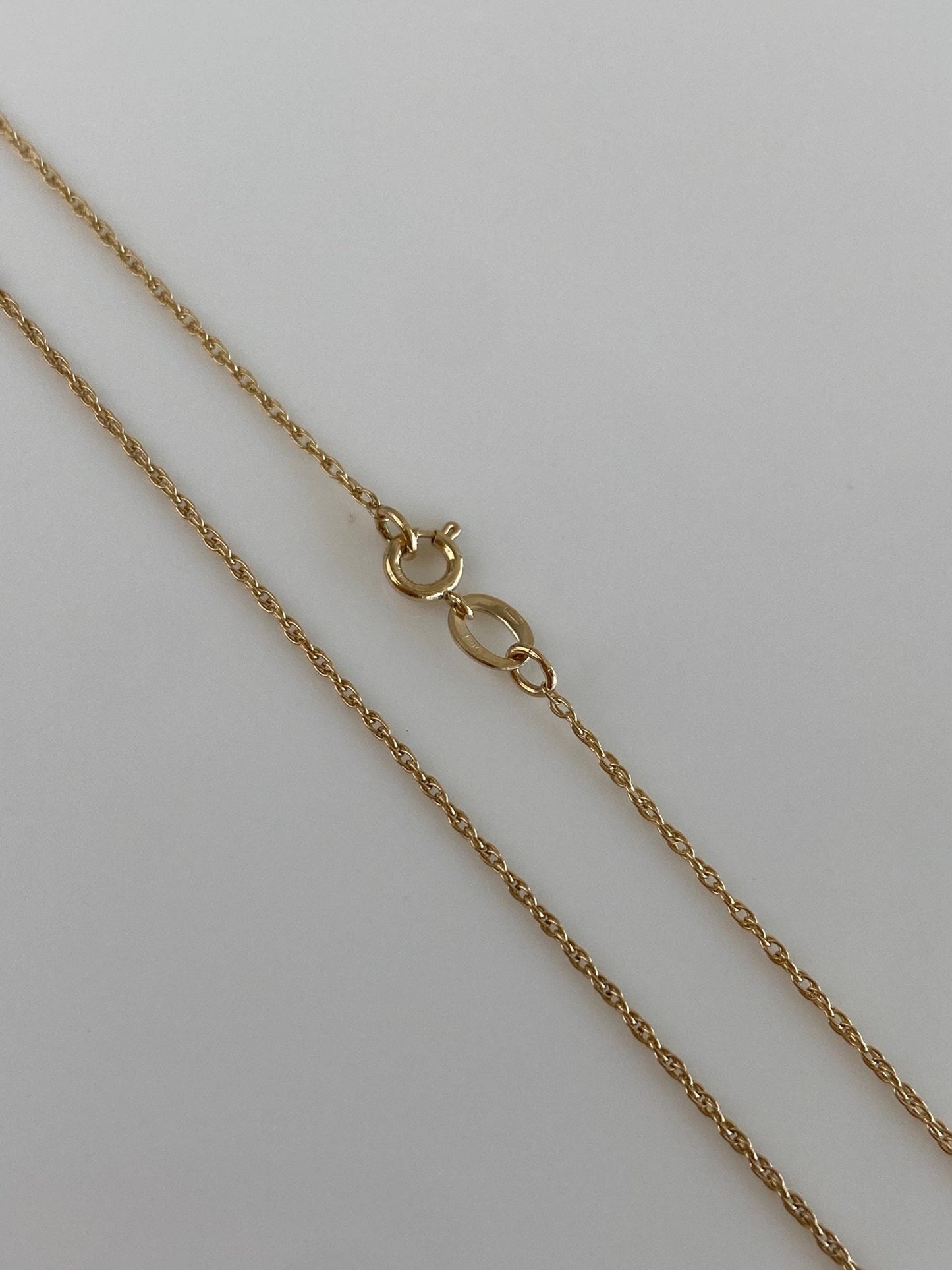 Vintage Solid 14k Yellow Gold Dainty Chain Necklace - 18 inches