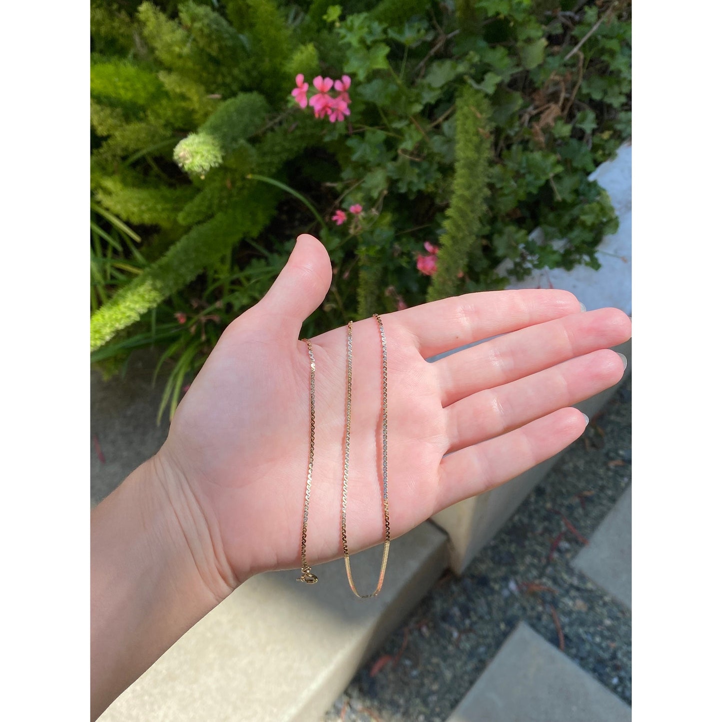 Vintage Solid 14k Yellow Gold Long Chunky Serpentine Chain Necklace - 28.75 inches