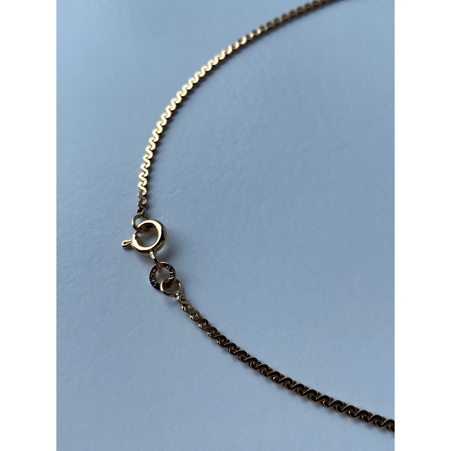 Vintage Solid 14k Yellow Gold Long Chunky Serpentine Chain Necklace - 28.75 inches