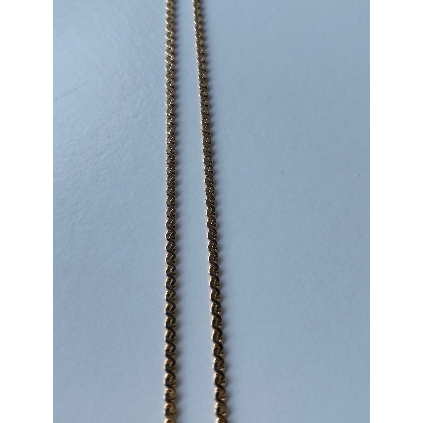 Vintage Solid 14k Yellow Gold Long Chunky Serpentine Chain Necklace - 28.75 inches