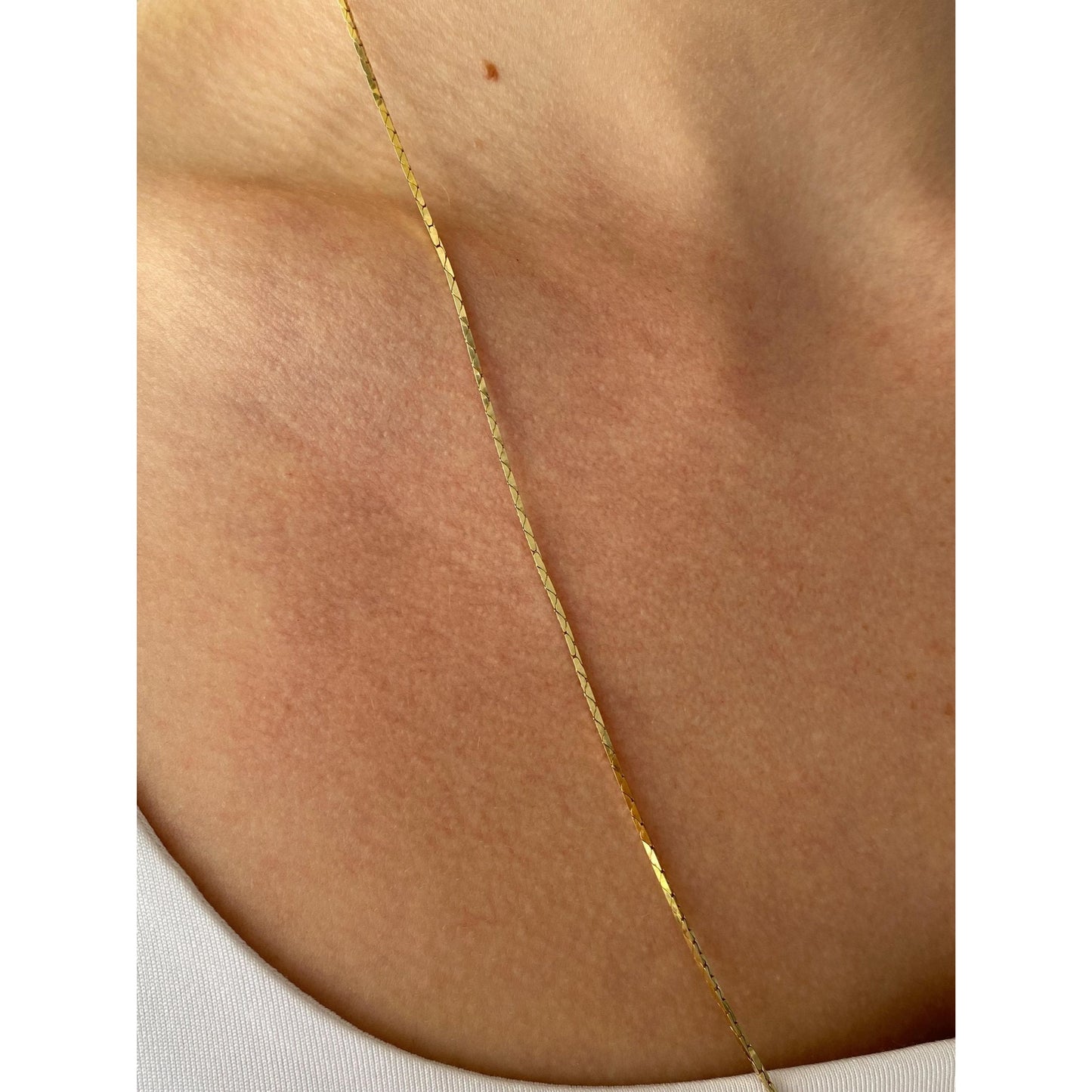 Vintage Solid 14k Yellow Gold Triangle Link Chain Necklace - 24.5 inches