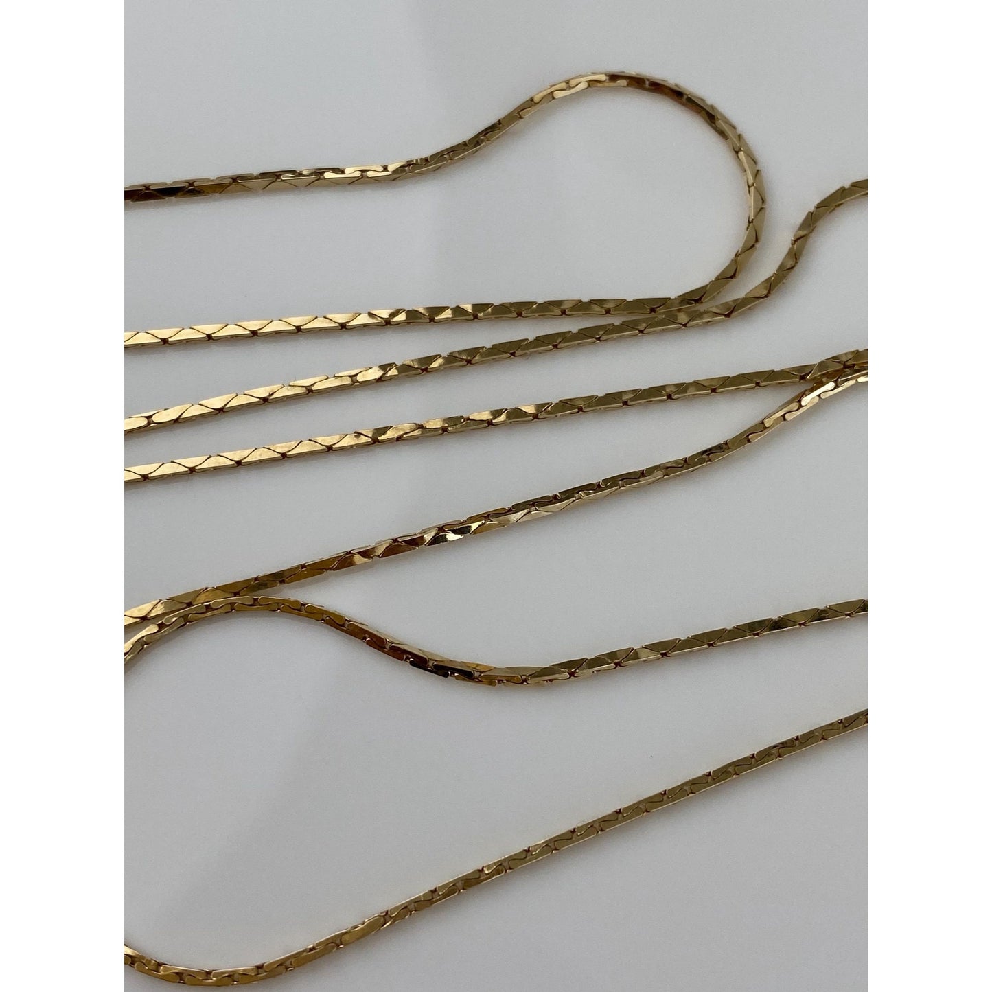 Vintage Solid 14k Yellow Gold Triangle Link Chain Necklace - 24.5 inches
