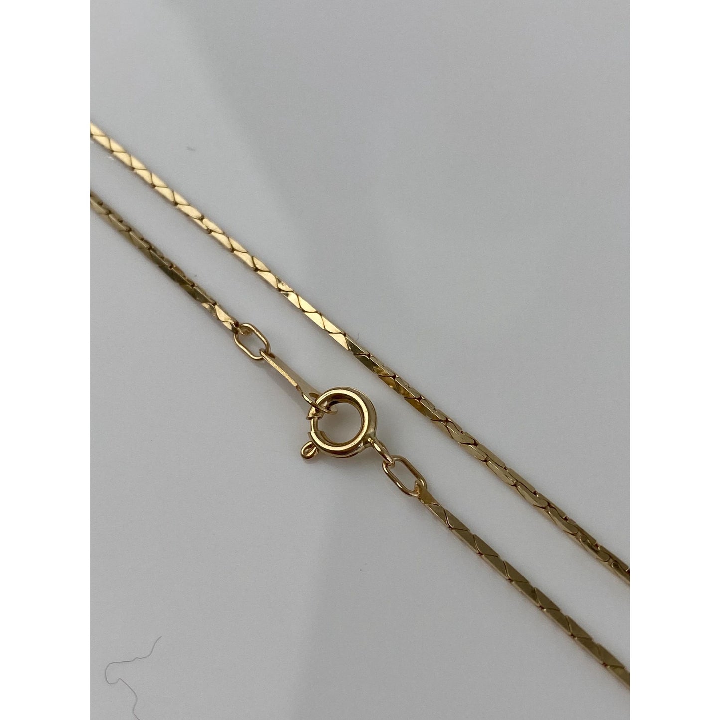 Vintage Solid 14k Yellow Gold Triangle Link Chain Necklace - 24.5 inches