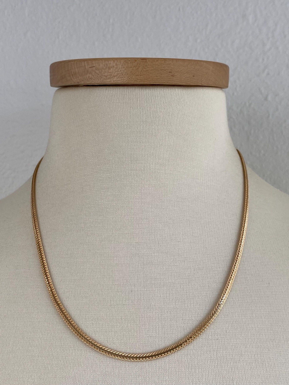 Vintage Solid 14k Yellow Gold Fancy Flat Chain Necklace - 20.25 inches