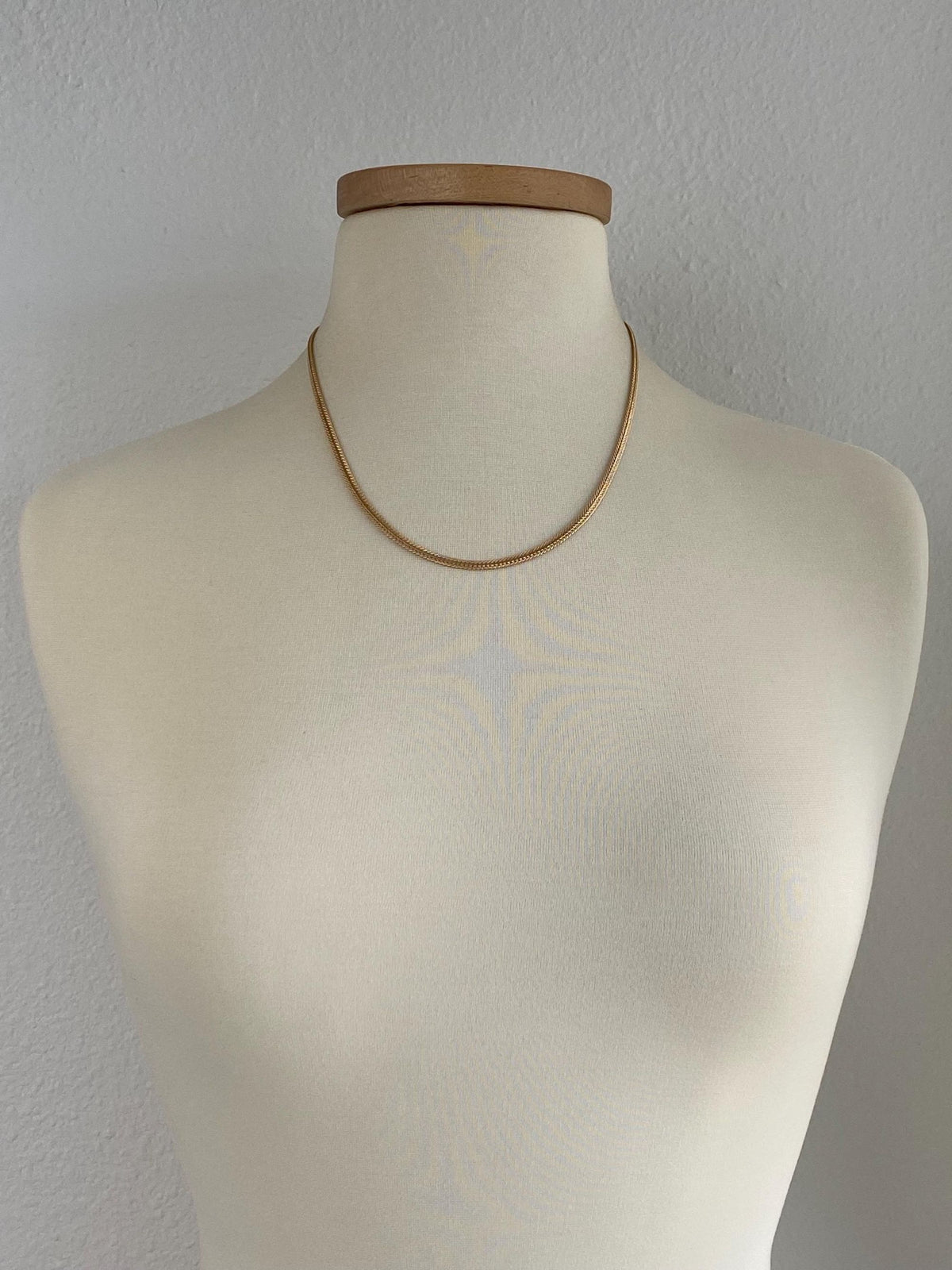 Vintage Solid 14k Yellow Gold Fancy Flat Chain Necklace - 20.25 inches