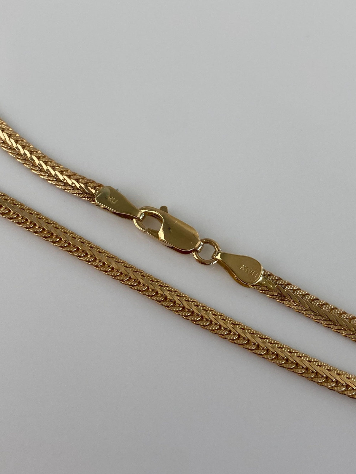 Vintage Solid 14k Yellow Gold Fancy Flat Chain Necklace - 20.25 inches