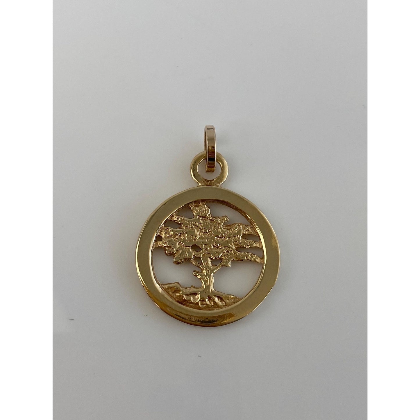 Vintage Solid 14k Yellow Gold Tree Charm